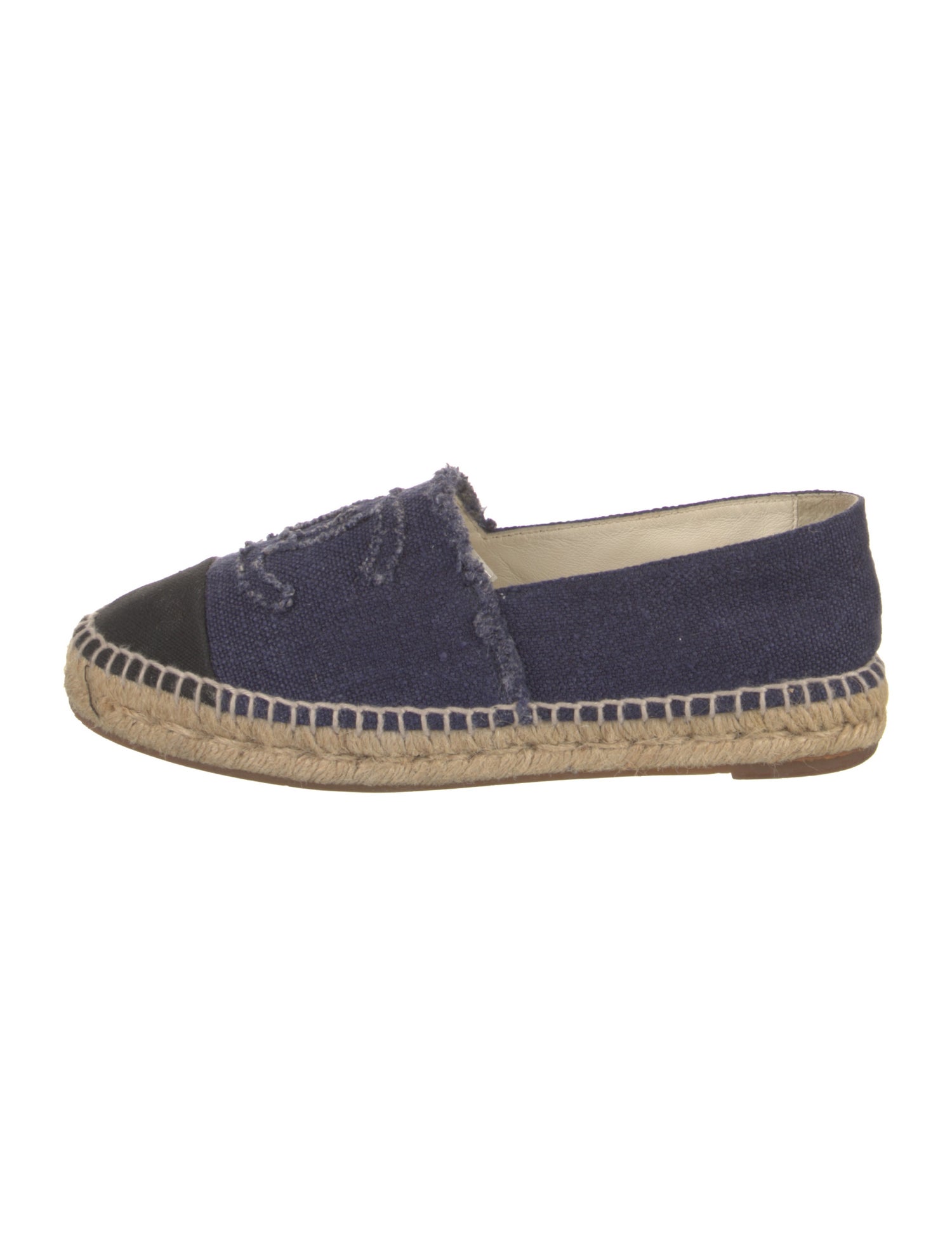 Chanel Interlocking CC Logo Denim Espadrilles