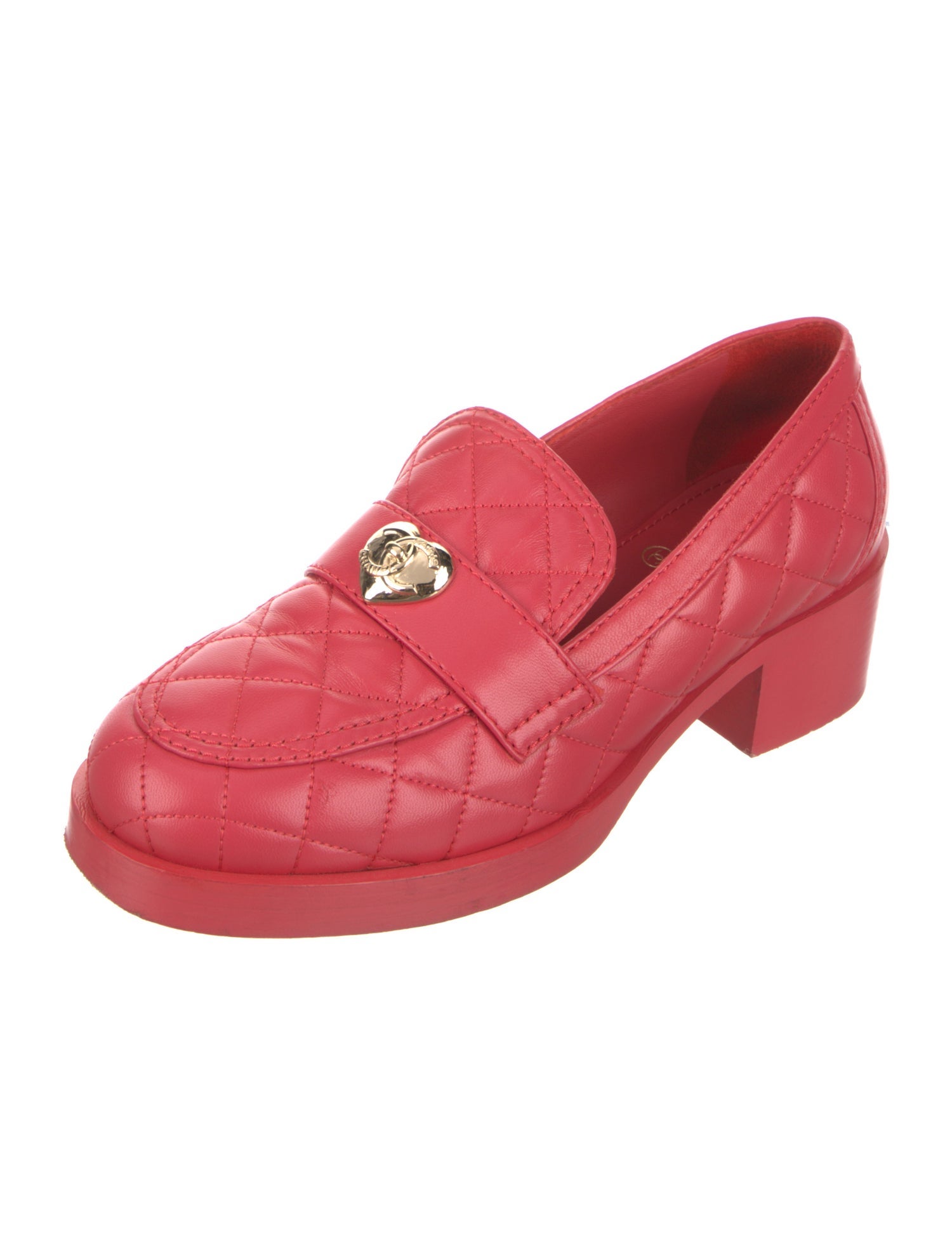 Chanel Interlocking CC Logo Leather Loafers