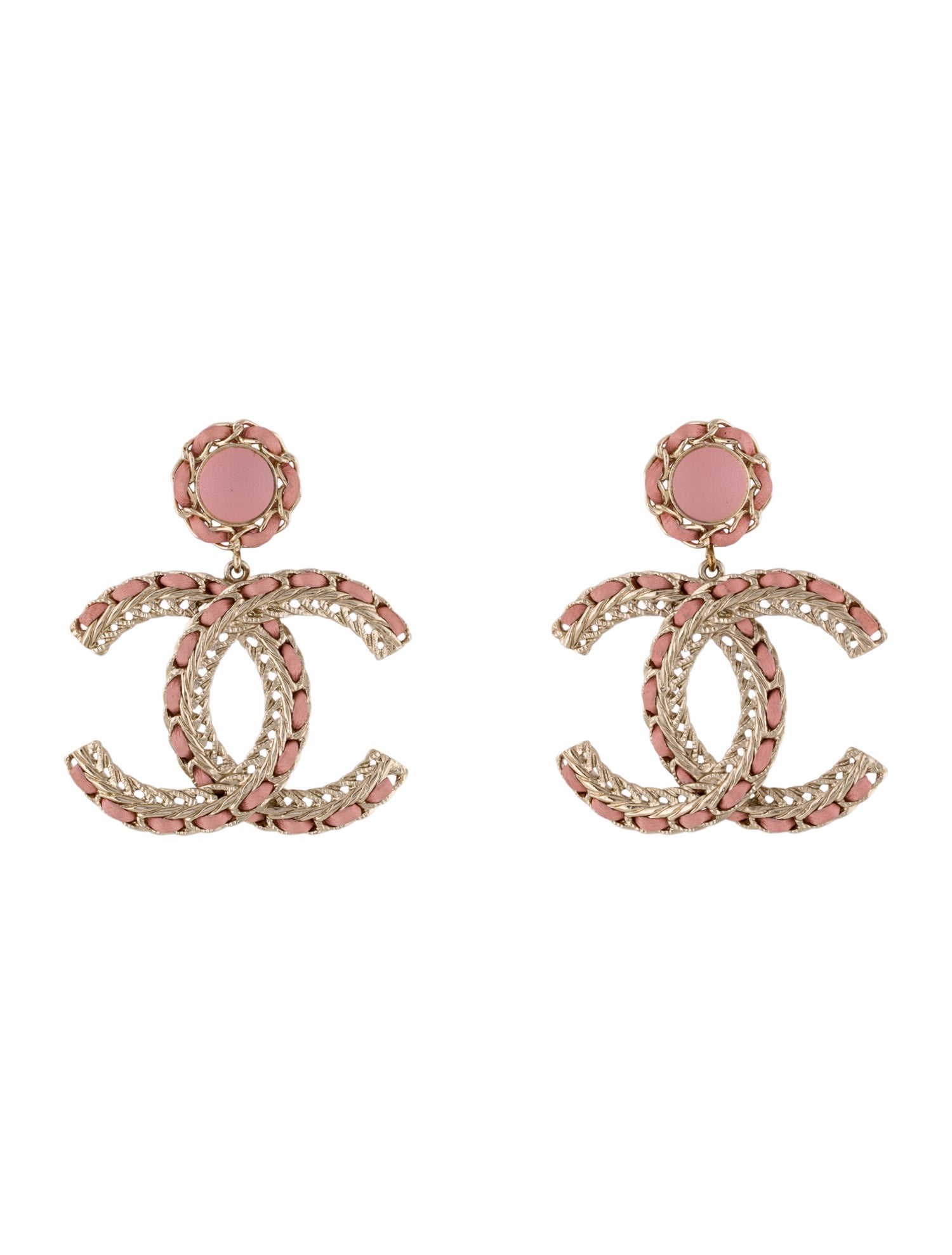 Chanel 2022 Leather CC Drop Earrings