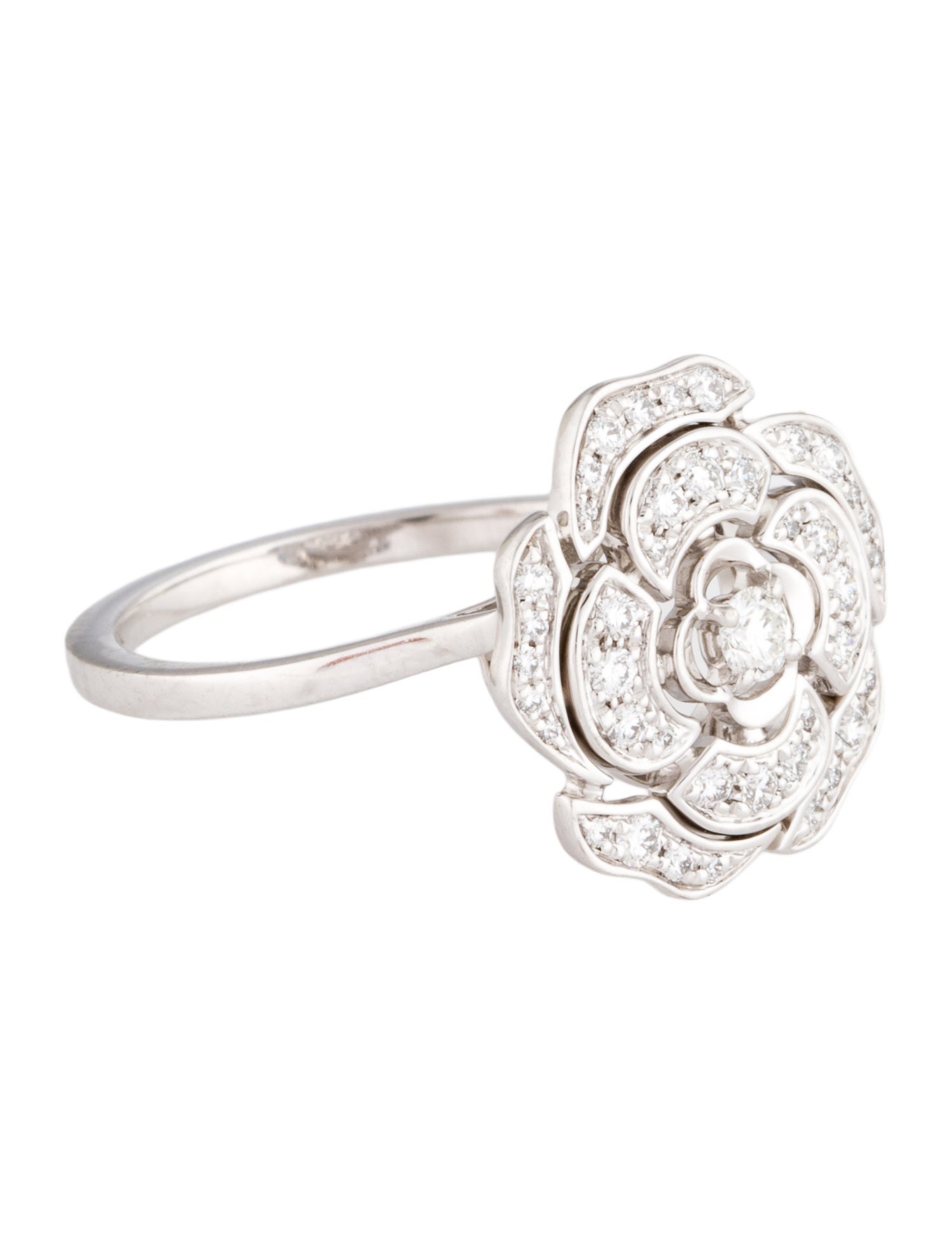 Chanel 18K Diamond Bouton de Camélia Ring