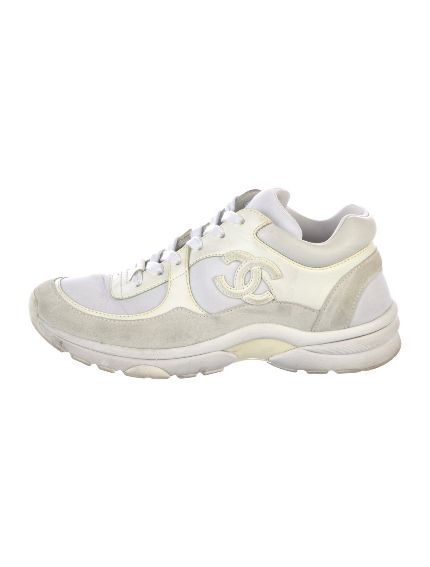 Chanel Interlocking CC Logo Leather Sneakers