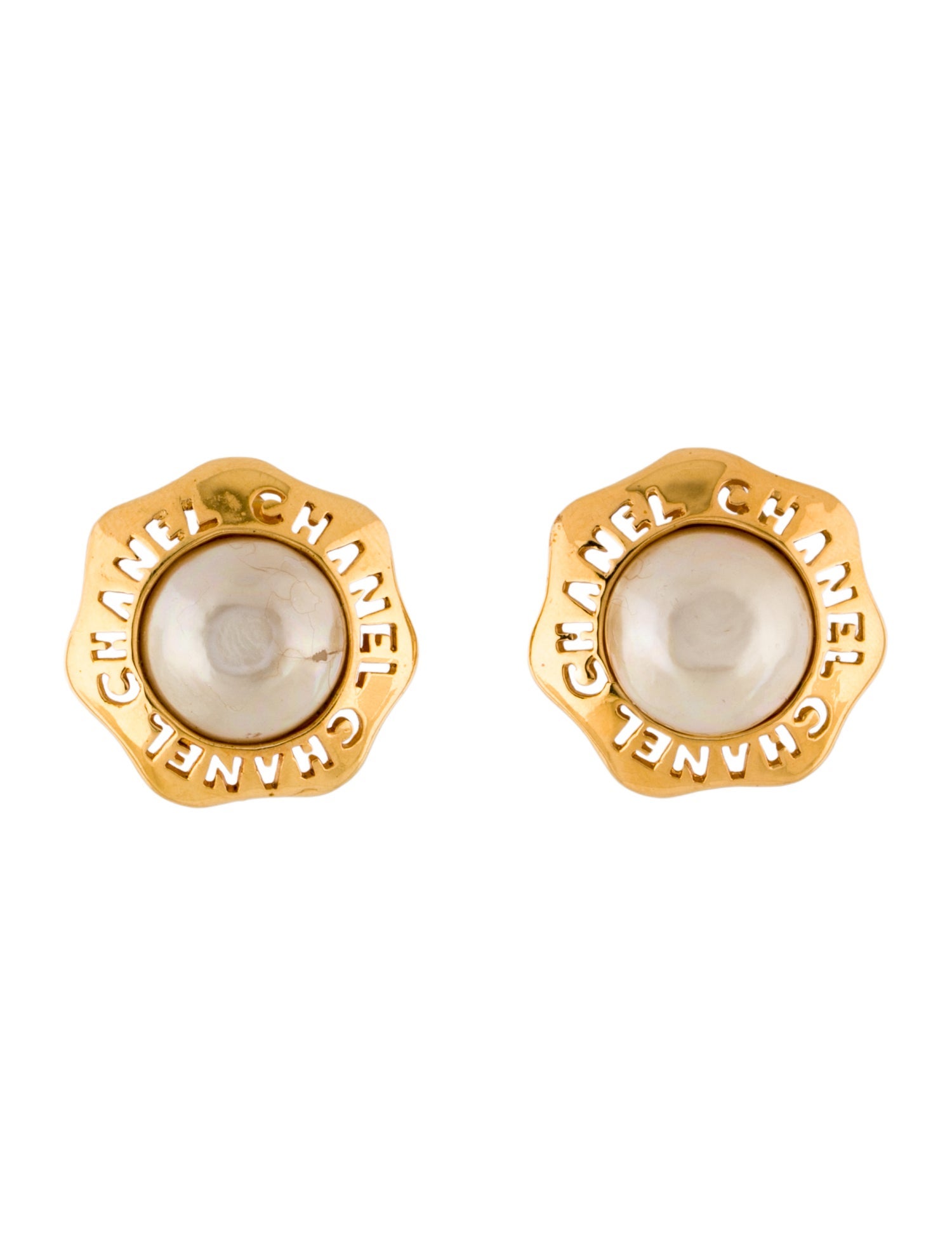 Chanel Vintage Faux Pearl Clip-On Earrings