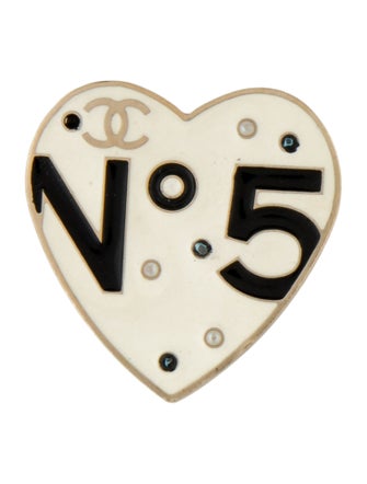 Chanel Faux Pearl & Resin Heart Pendant Brooch