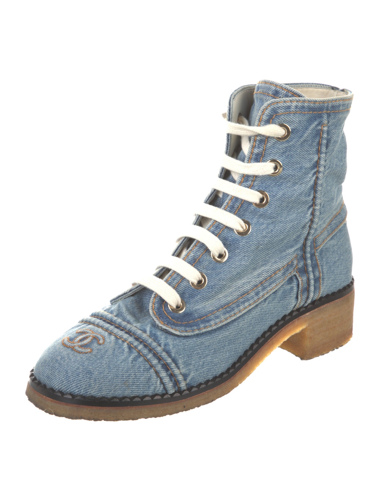 Chanel 2020 Interlocking CC Logo Combat Boots