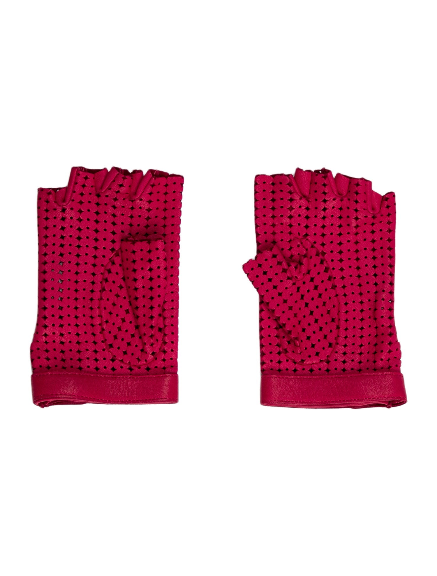 Chanel CC Perforated Fingerless Gloves