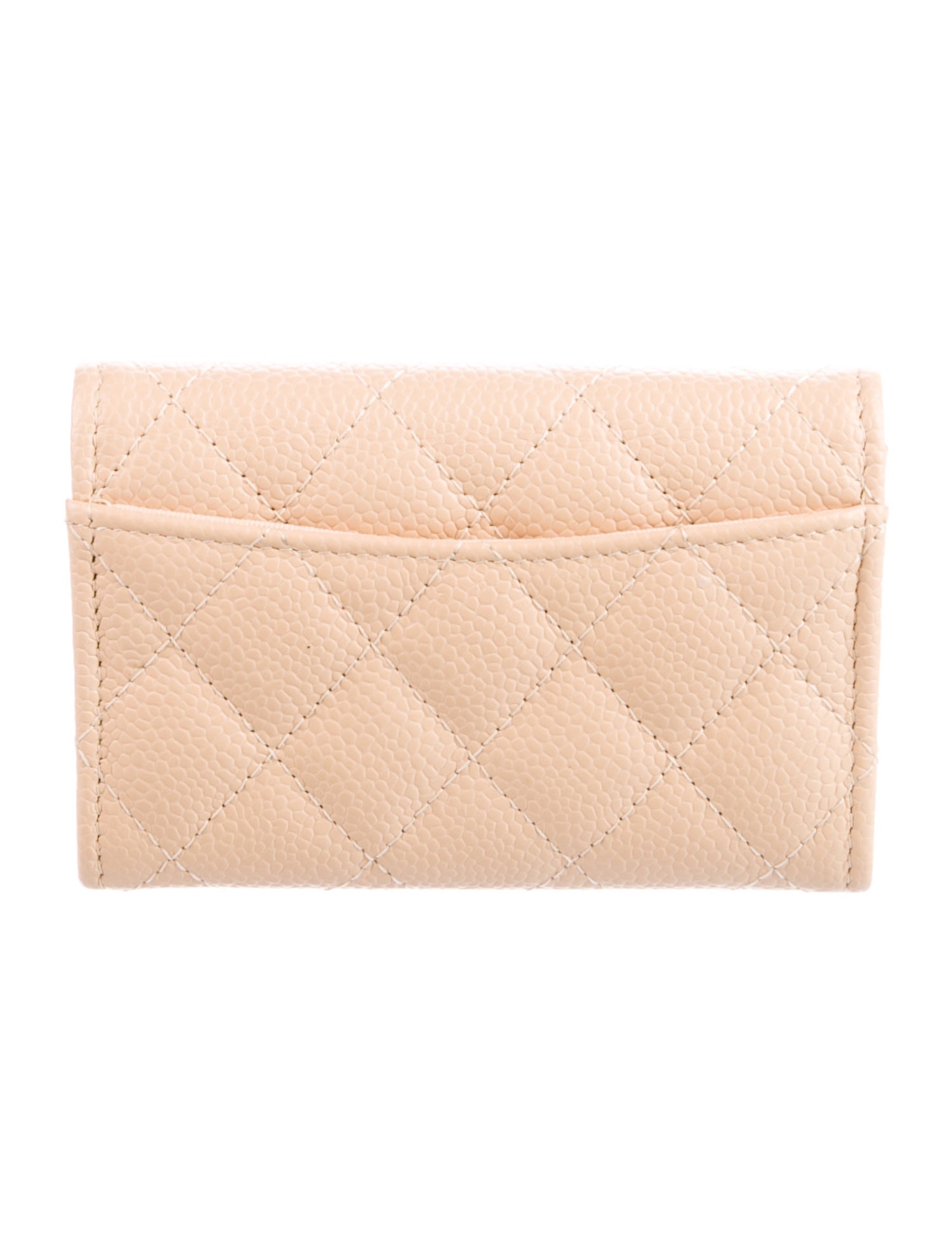 Chanel Classic Quilted Card Holder Interlocking CC Logo Bifold Wallet
