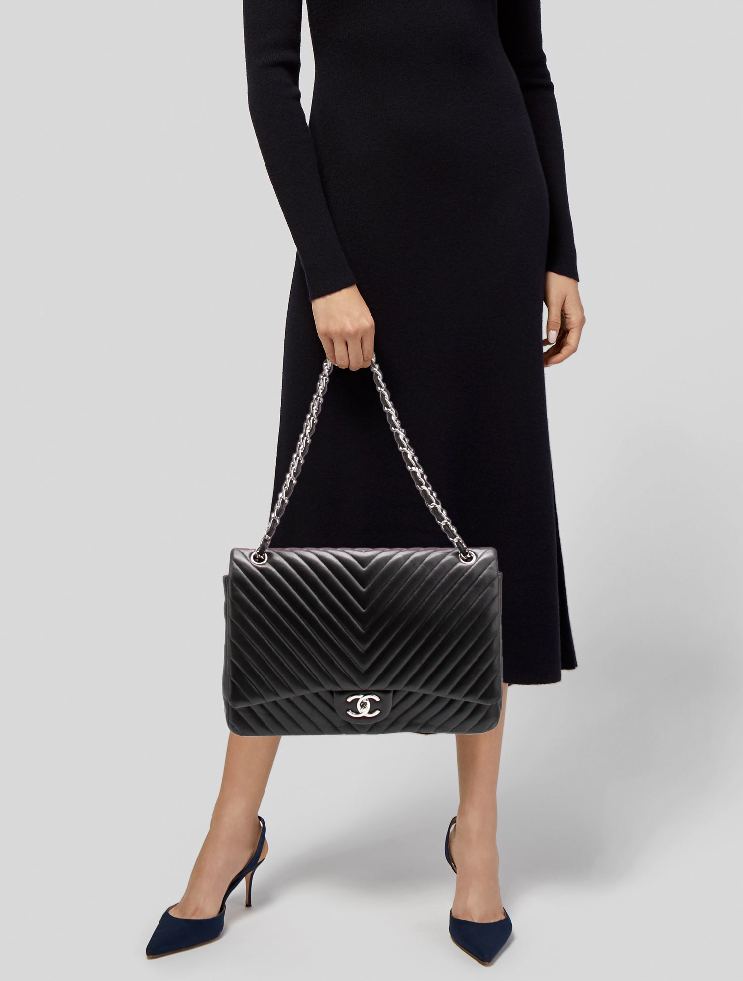 Chanel Classic Chevron Maxi Double Flap Bag