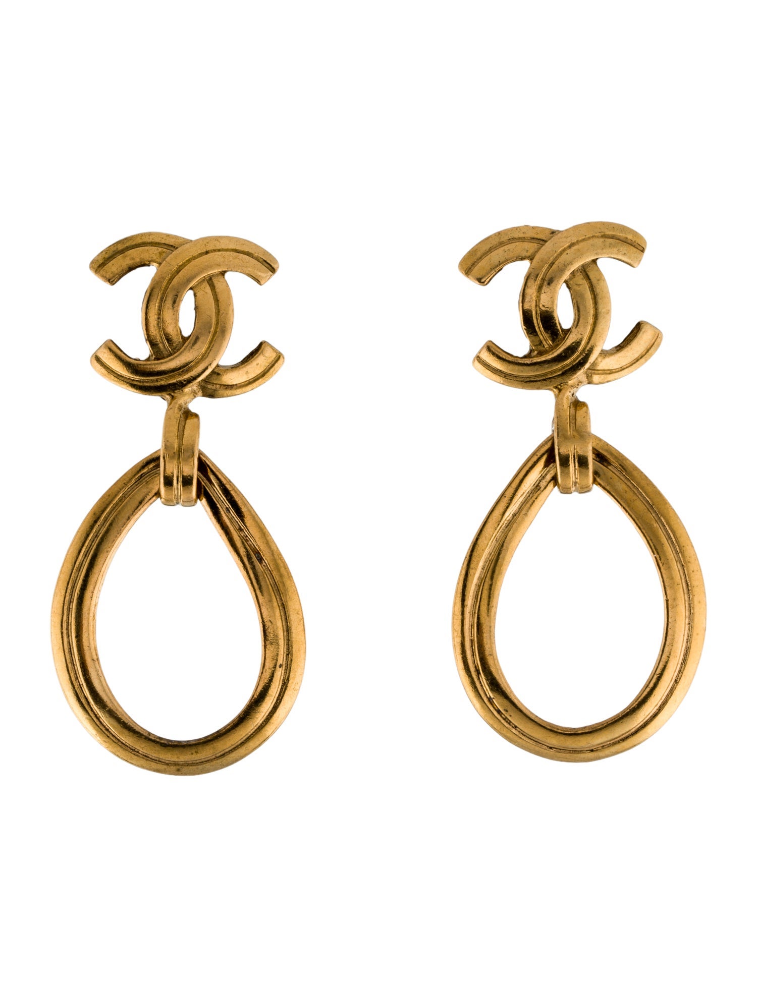 Chanel Vintage CC Clip-On Drop Earrings