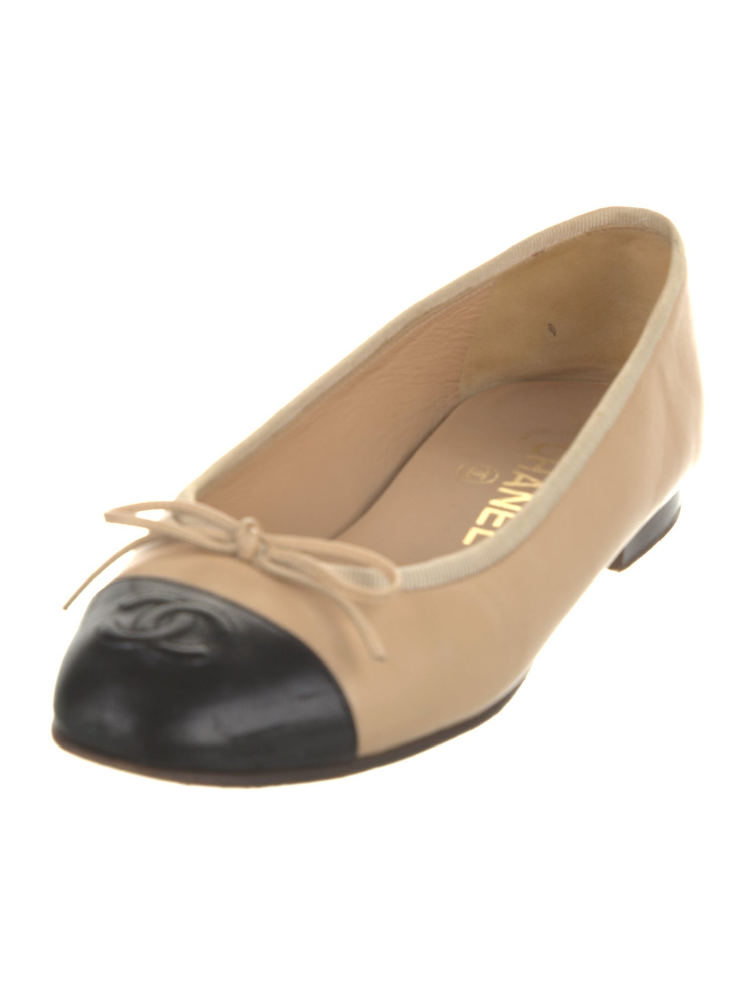 Chanel Interlocking CC Logo Lambskin Ballet Flats