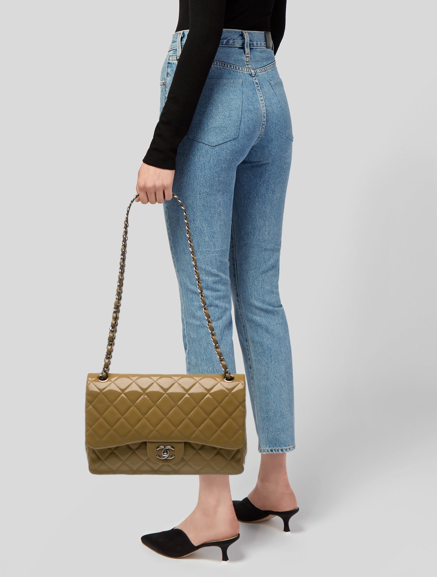 Chanel Classic Patent Jumbo Double Flap Bag