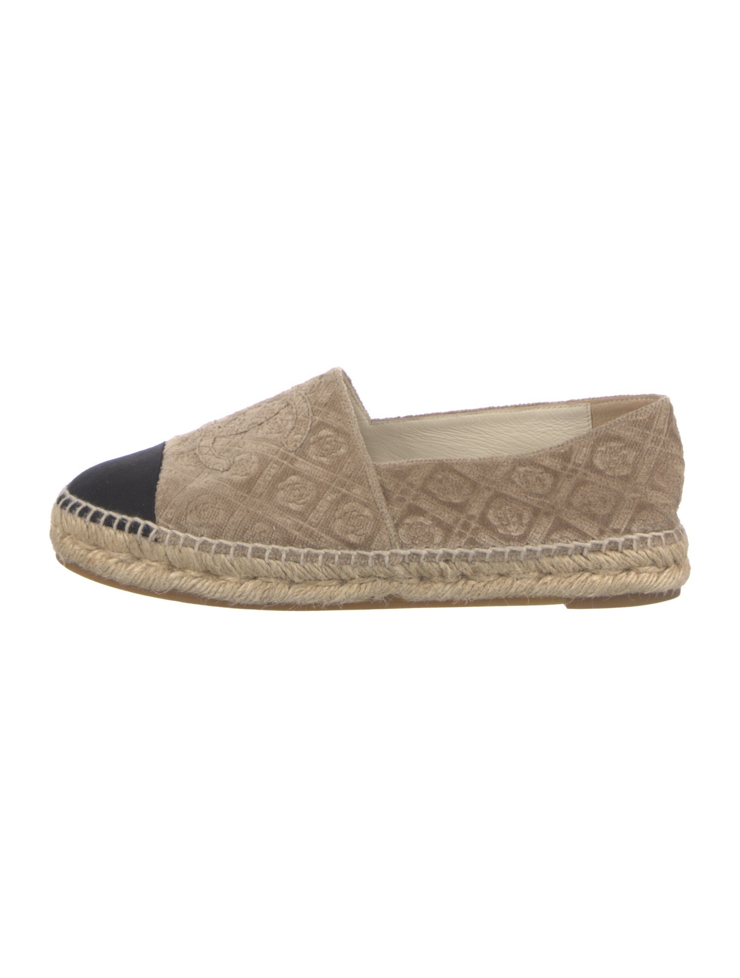 Chanel Velvet Colorblock Pattern Espadrilles