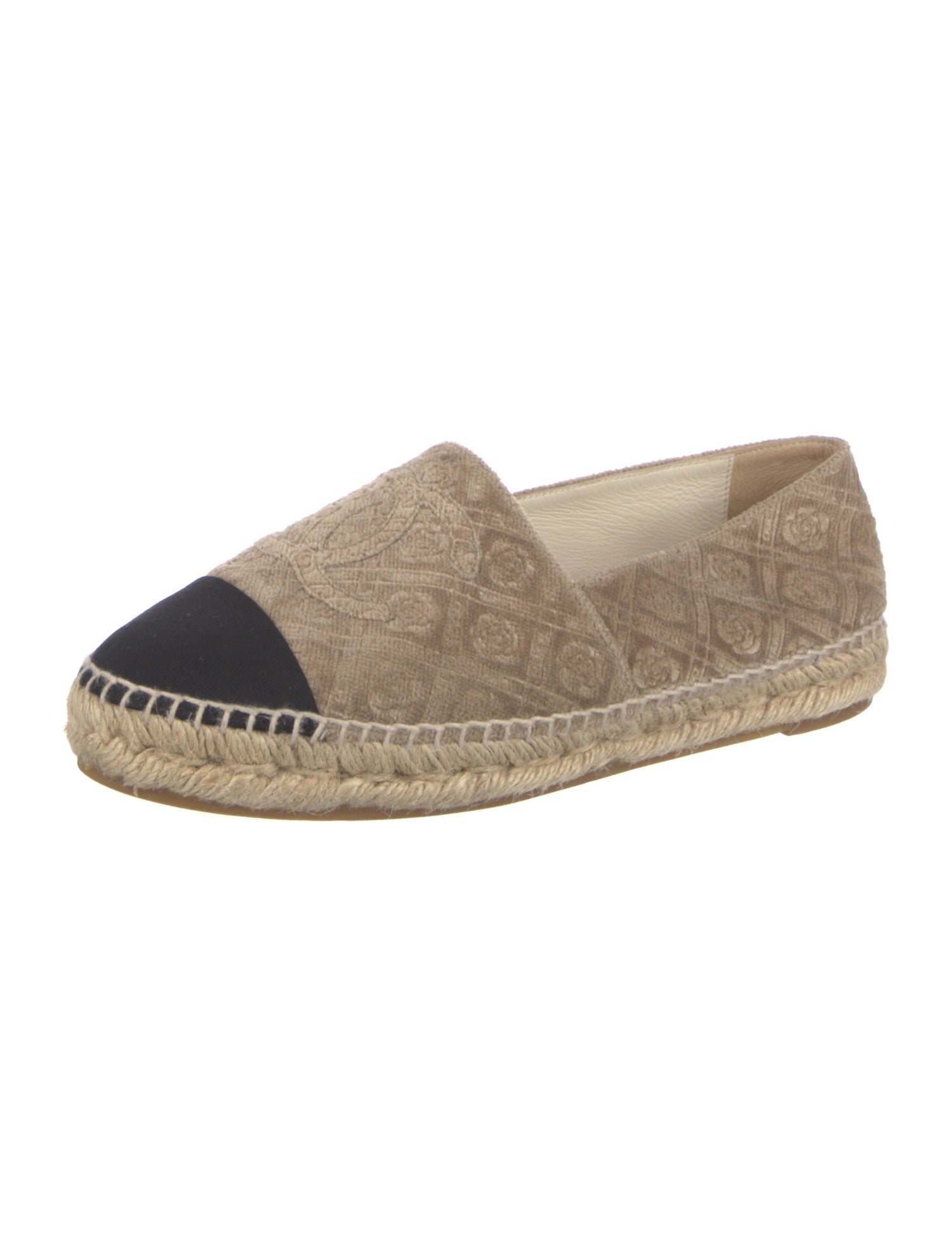 Chanel Velvet Colorblock Pattern Espadrilles