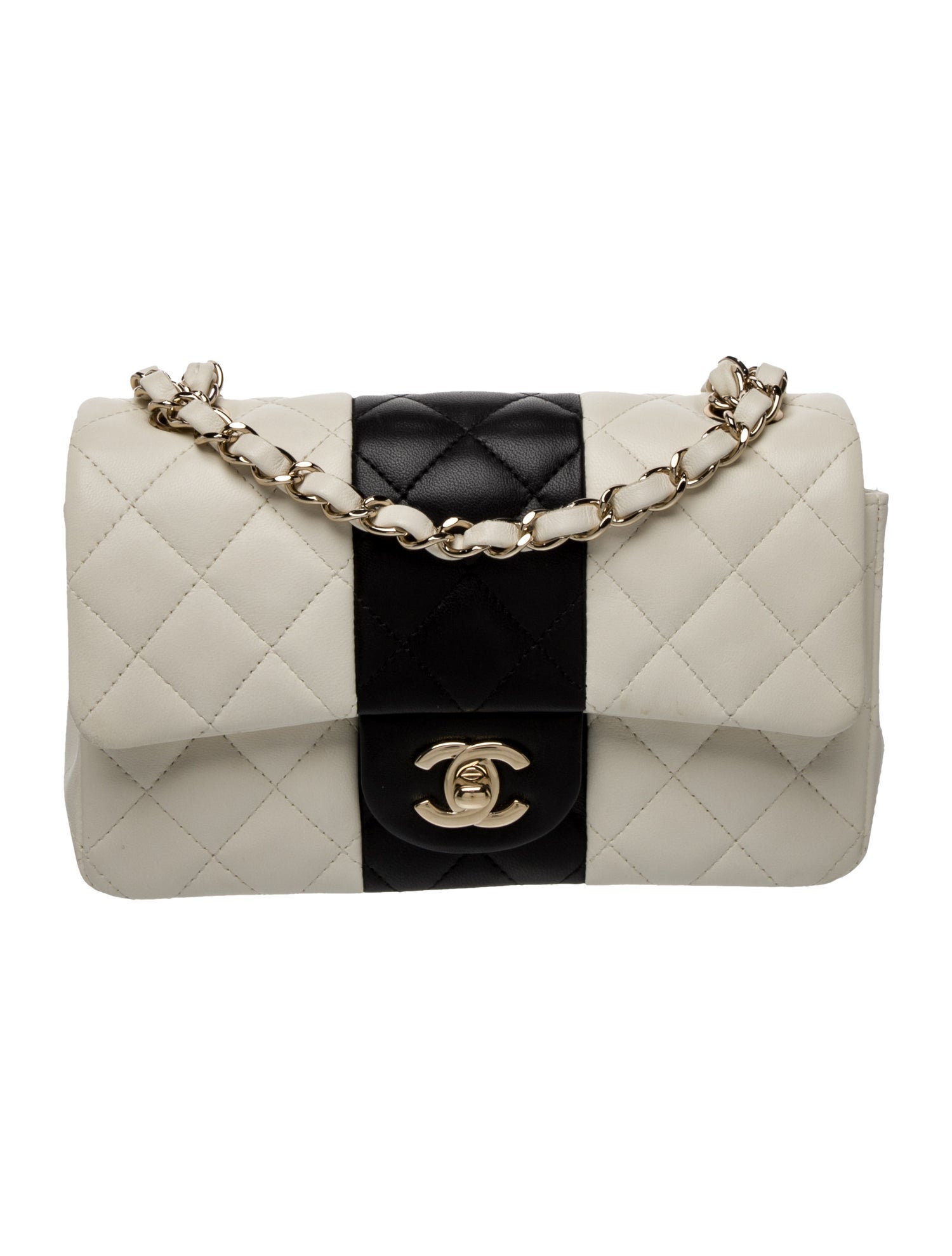 Chanel 2022 Classic Rectangular Mini Bi-Stripe Flap Bag
