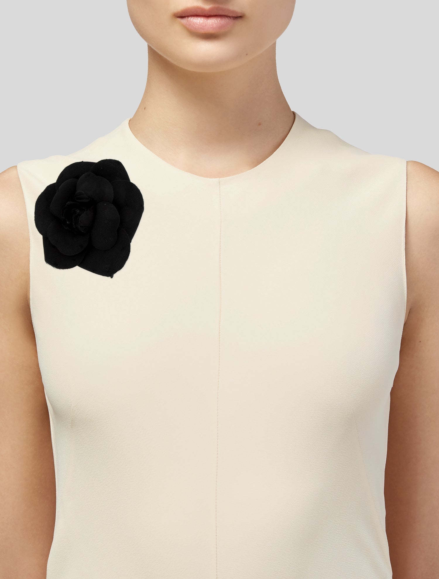 Chanel Vintage Fabric Camellia Brooch