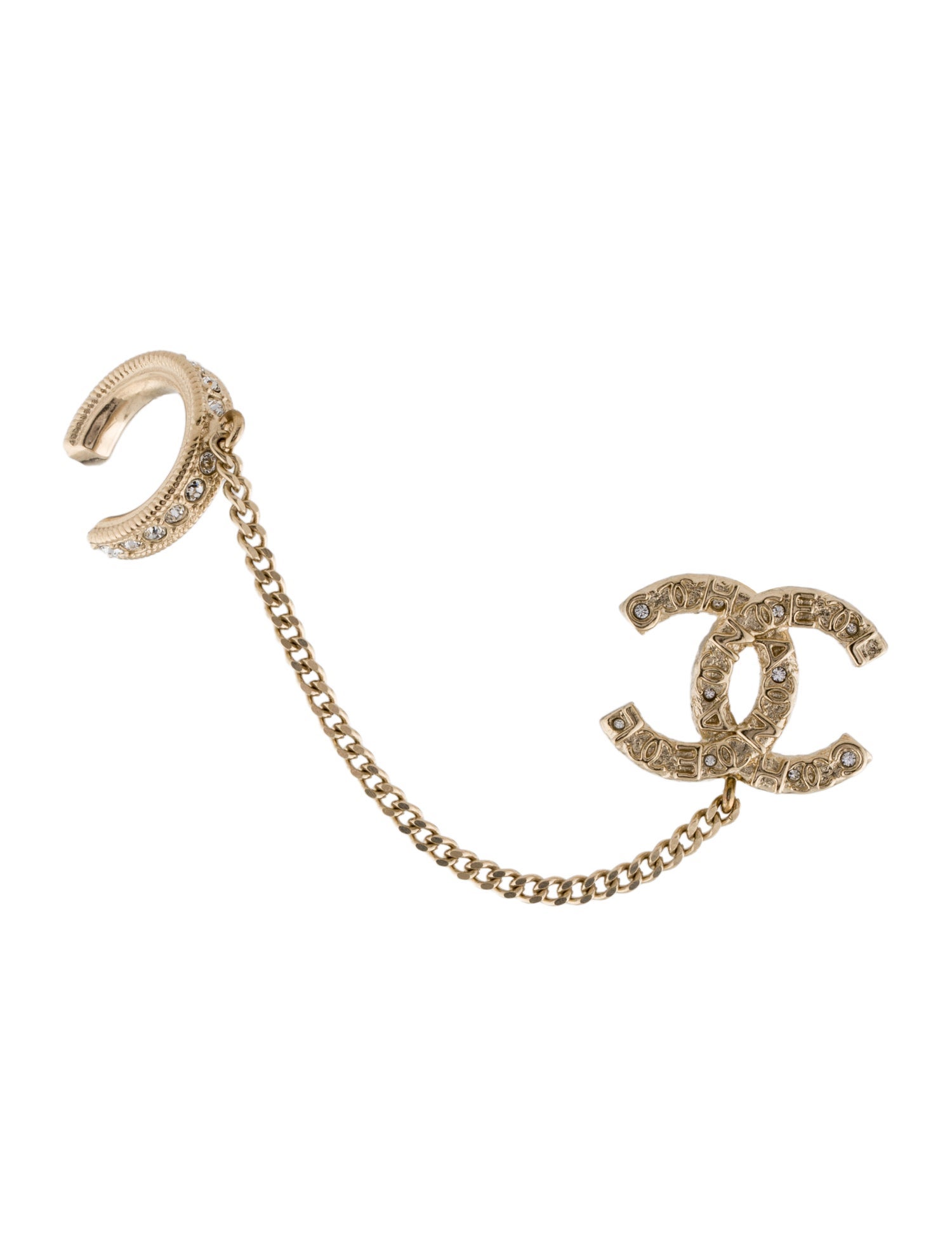 Chanel 2021 Strass Ear Cuff Stud Earring