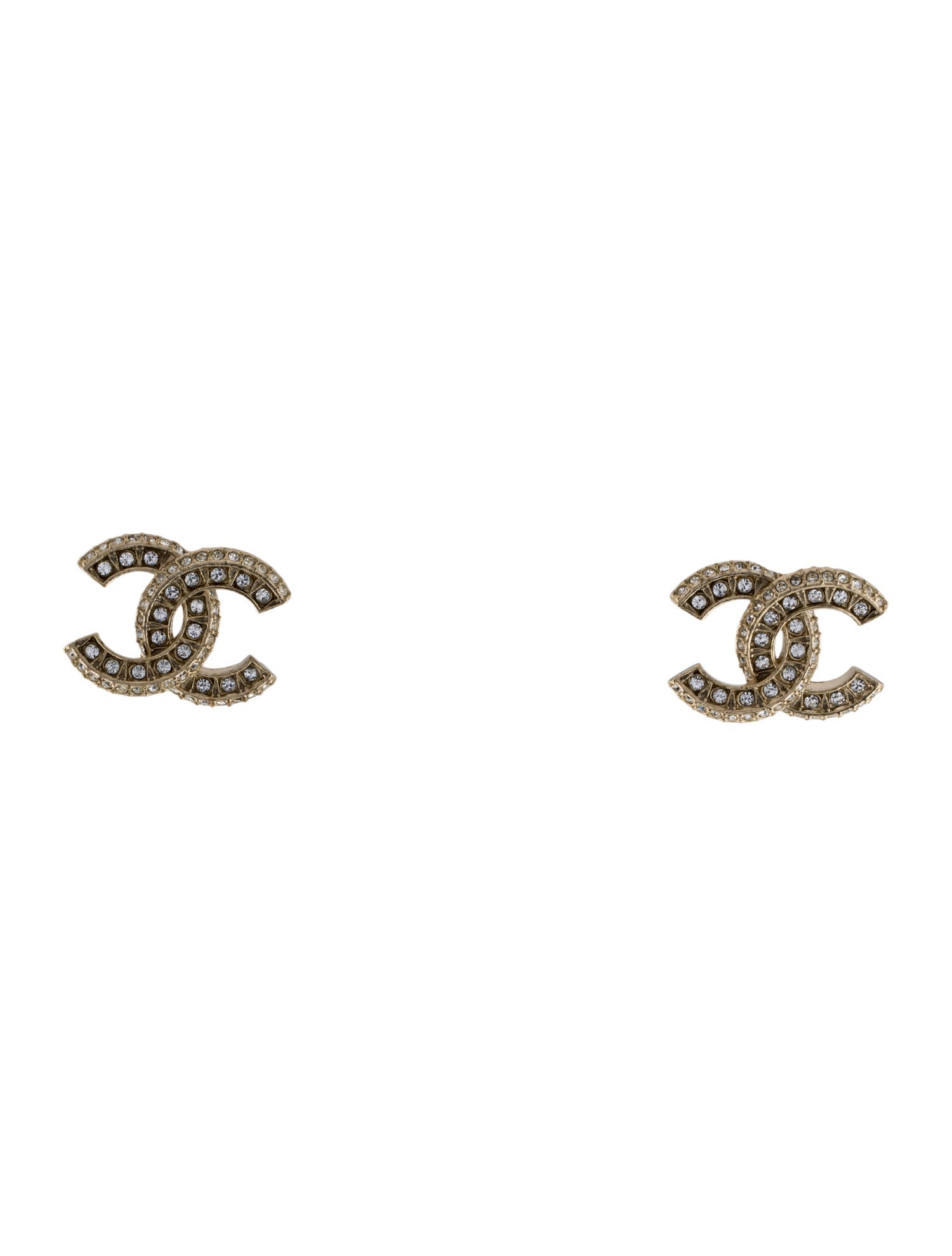 Chanel Strass CC Stud Earrings