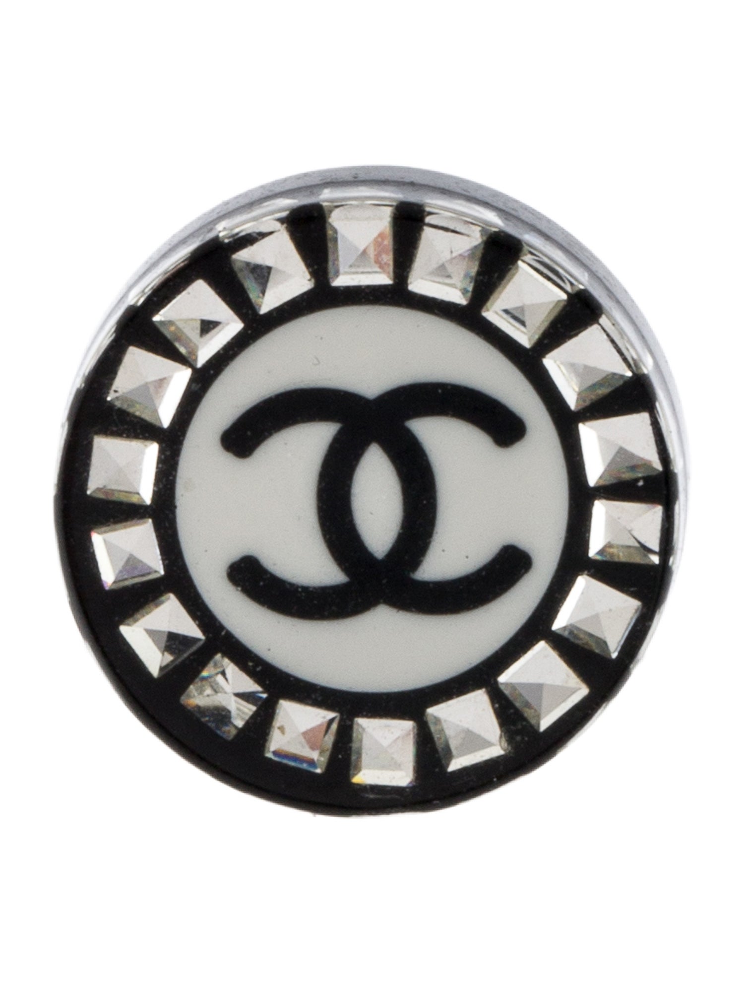 Chanel Strass & Resin CC Stud Single Earring