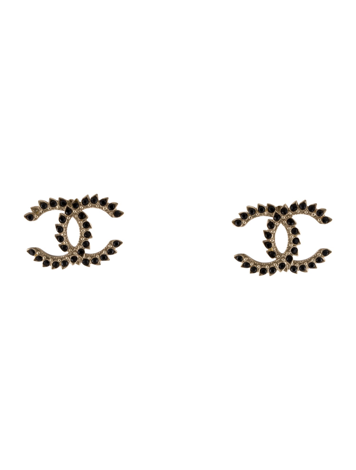 Chanel Strass CC Stud Earrings