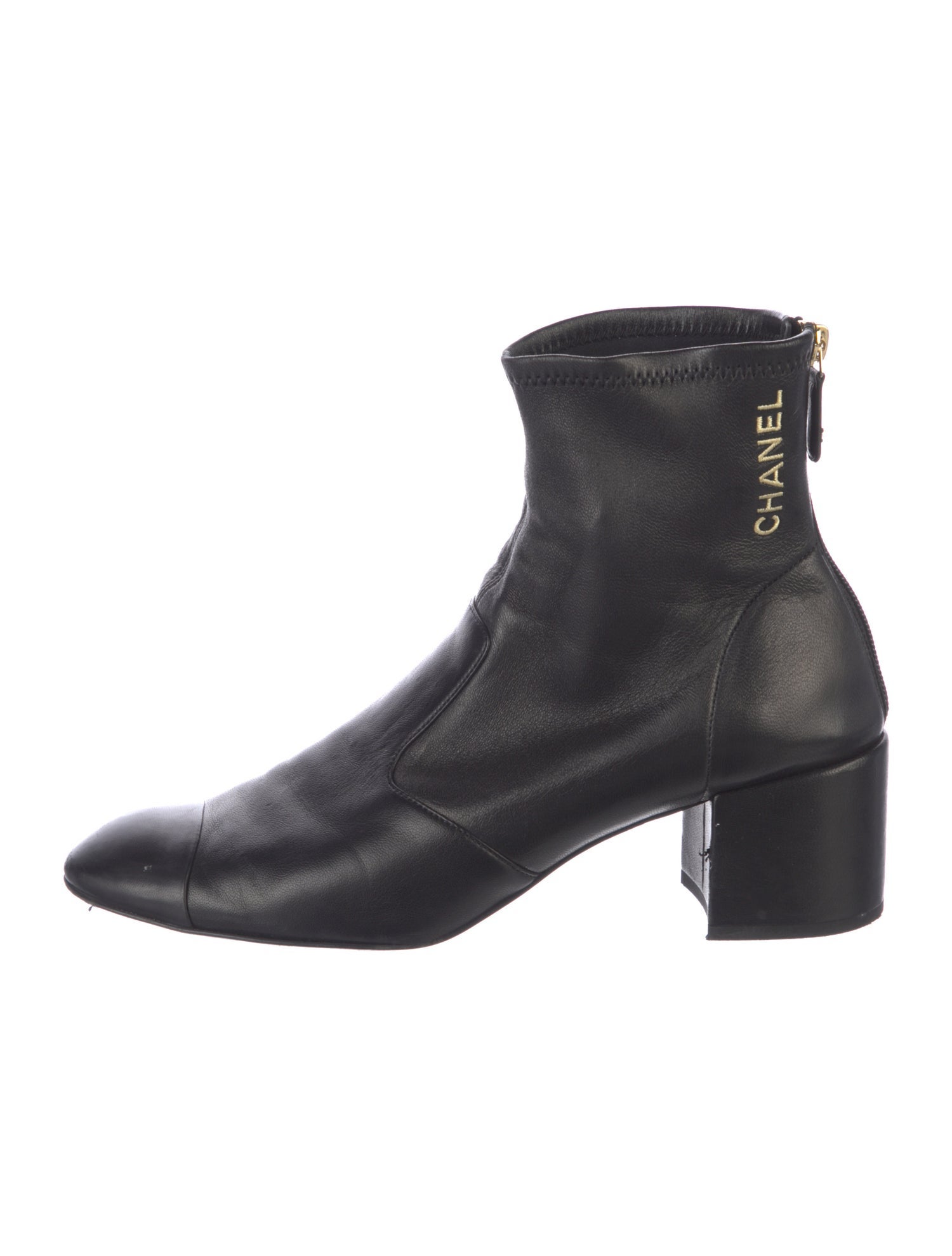 Chanel Interlocking CC Logo Leather Boots