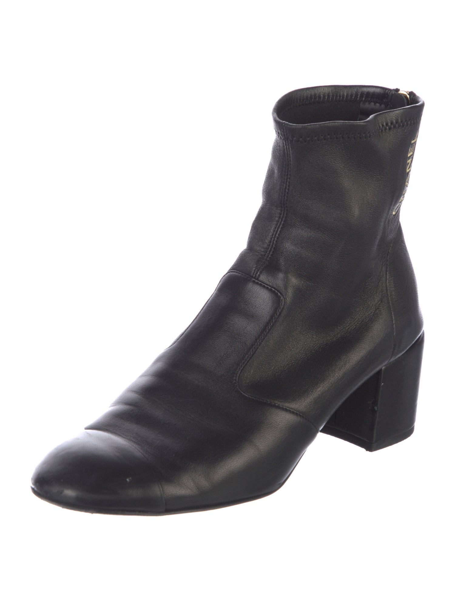 Chanel Interlocking CC Logo Leather Boots