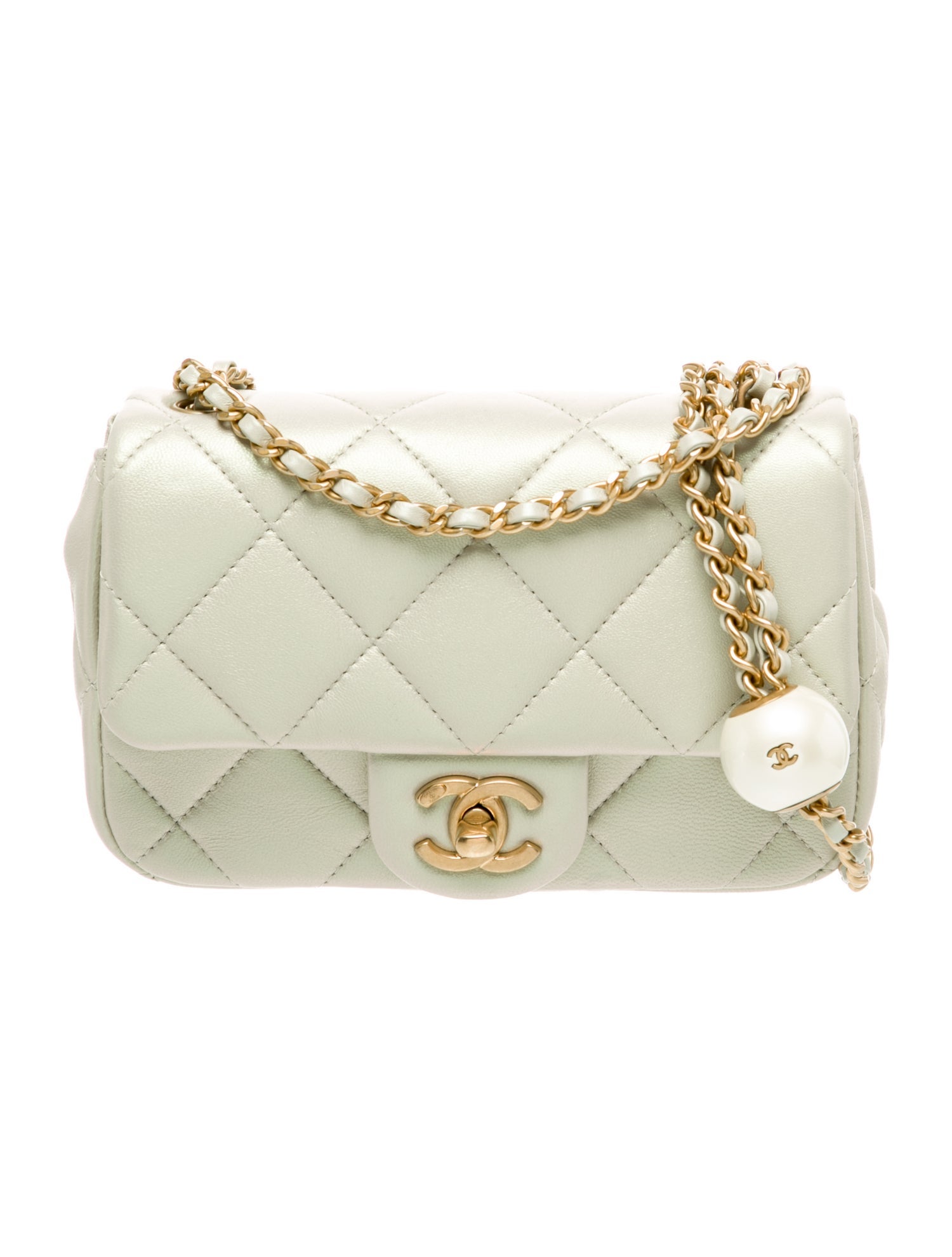 Chanel 2024 Mini Square Pearl Flap Bag