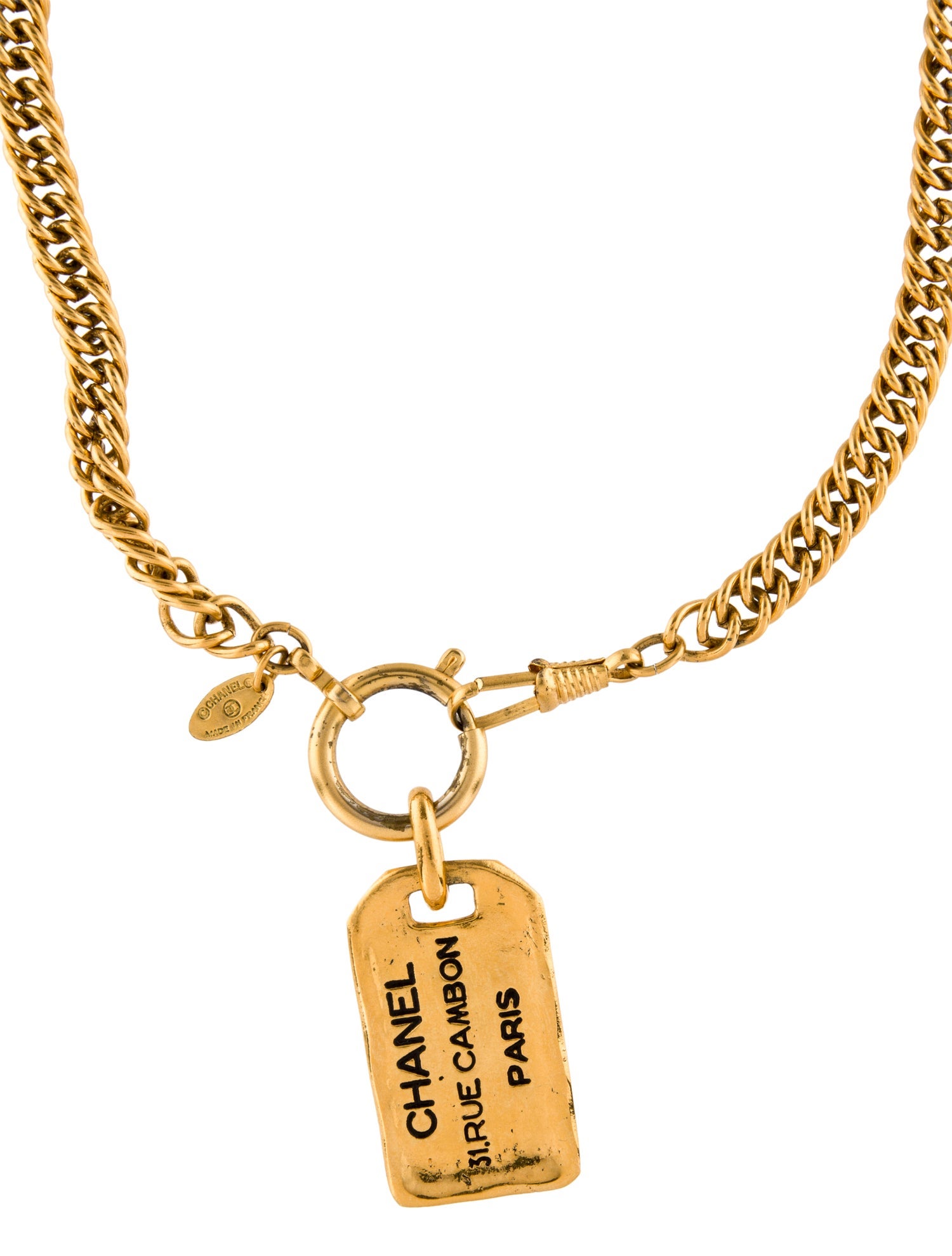 Chanel Vintage 31 Rue Cambon Dog Tag Pendant Necklace