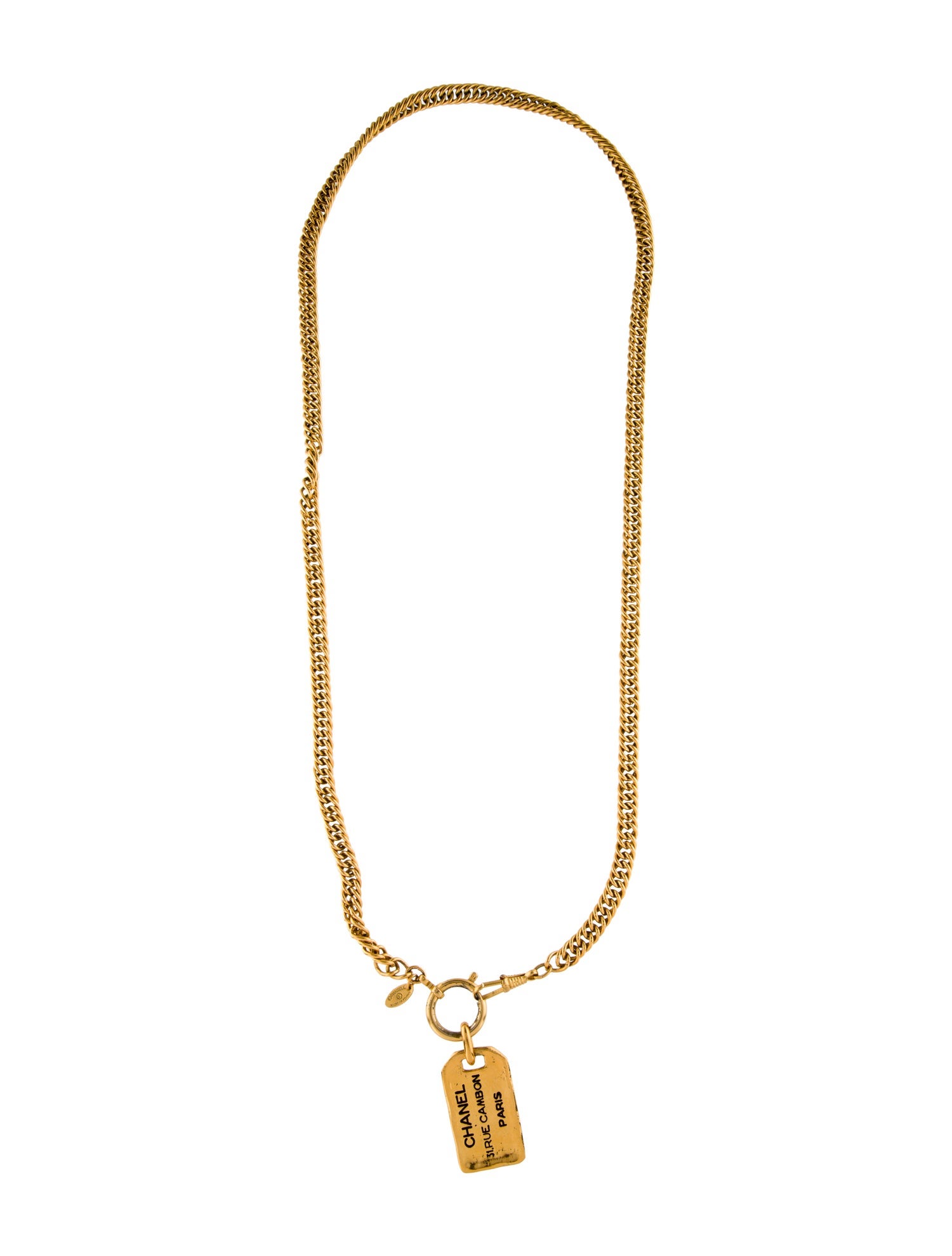 Chanel Vintage 31 Rue Cambon Dog Tag Pendant Necklace