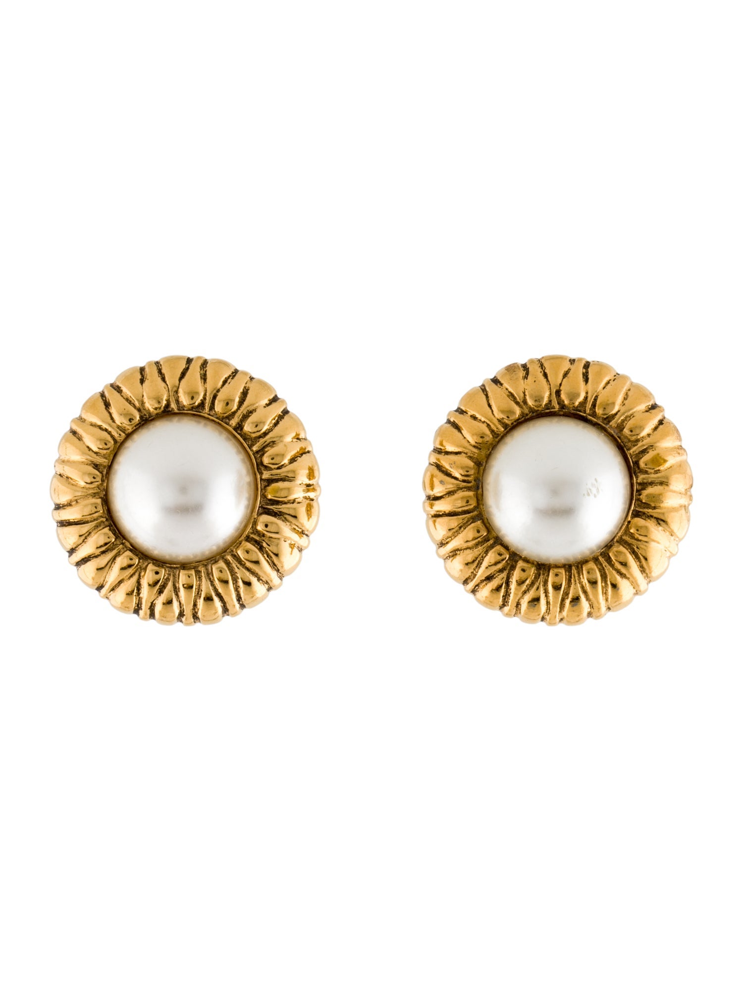 Chanel Vintage Faux Pearl Clip-On Earrings