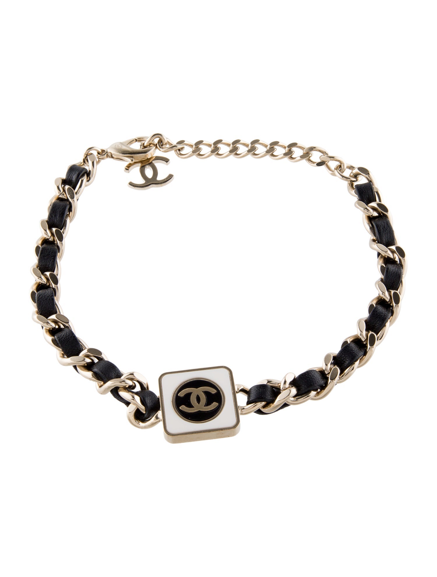 Chanel 2023 Leather & Enamel CC Choker Necklace