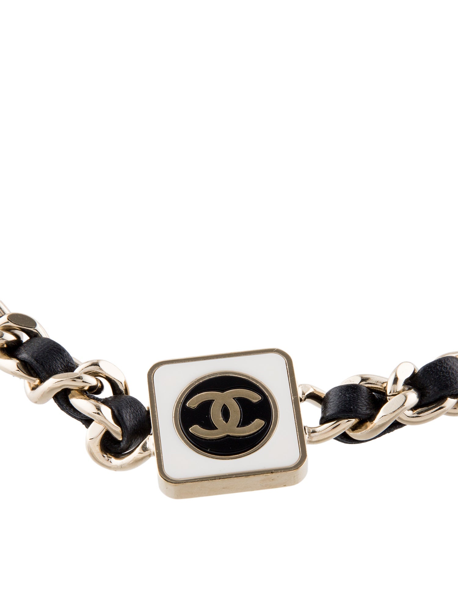 Chanel 2023 Leather & Enamel CC Choker Necklace