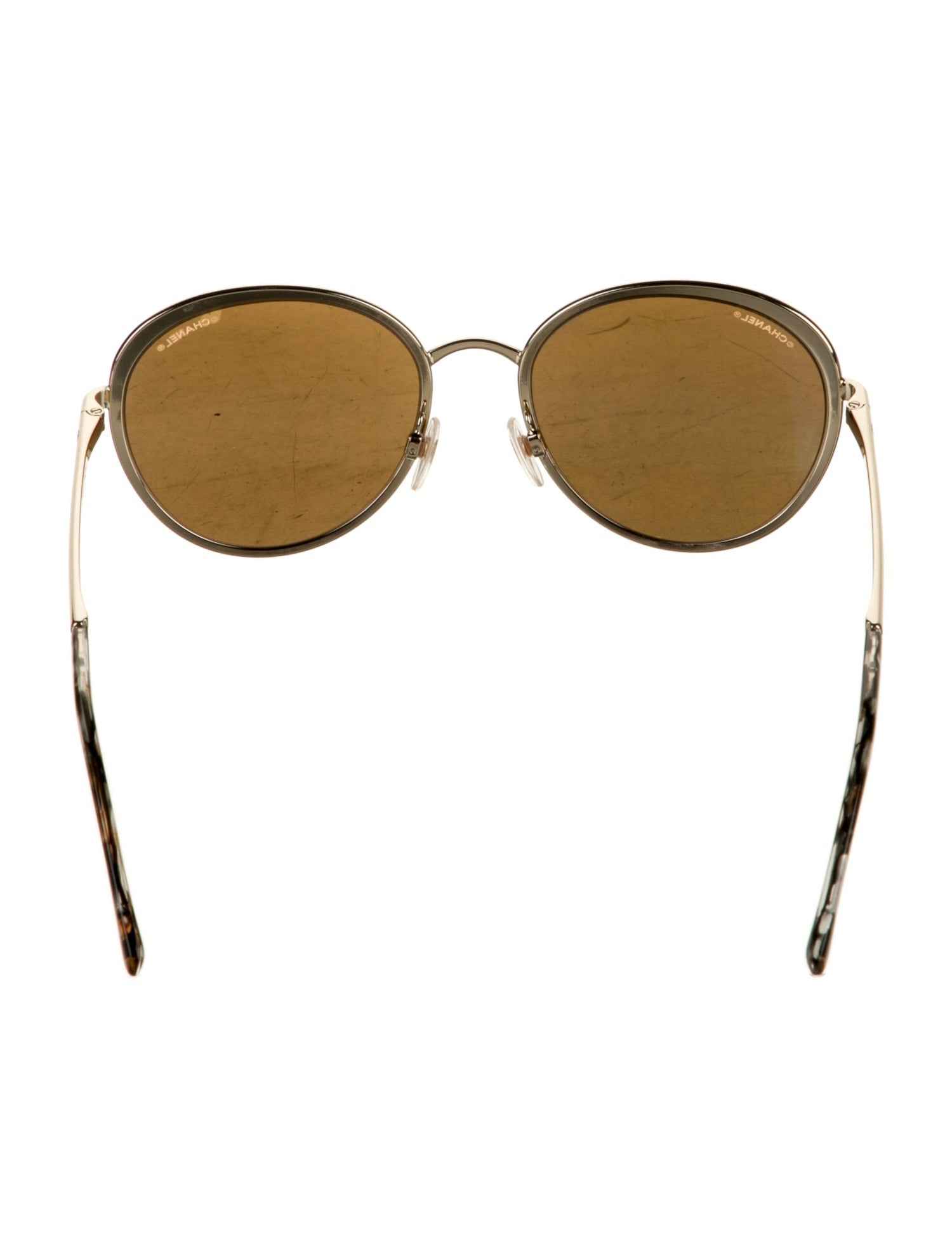 Chanel CC Round Mirrored Interlocking CC Logo Sunglasses