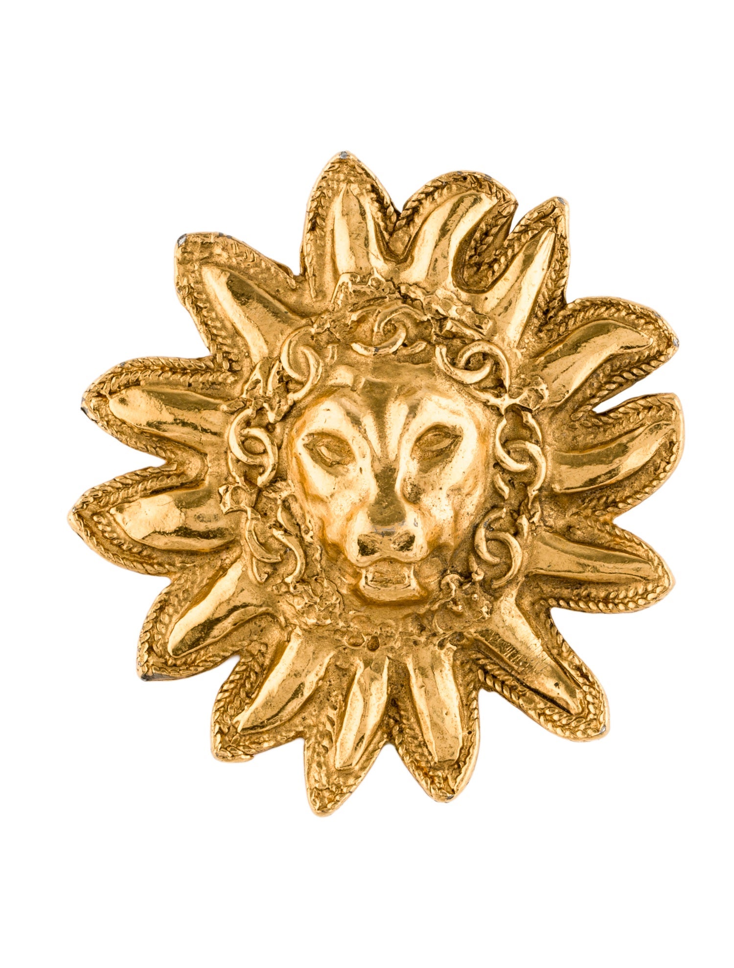 Chanel Vintage Lion Sunburst Brooch