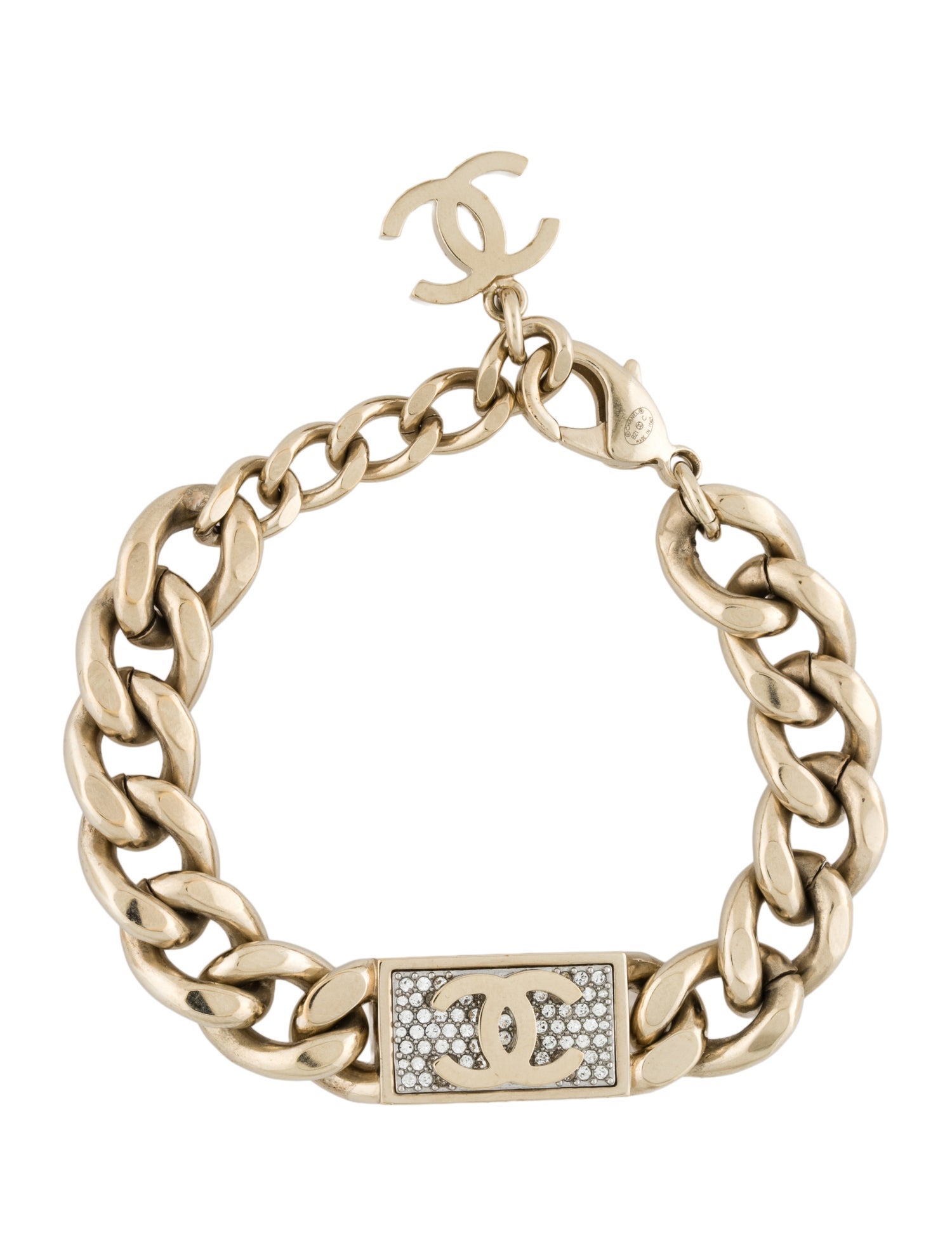 Chanel 2021 Strass CC Link Bracelet