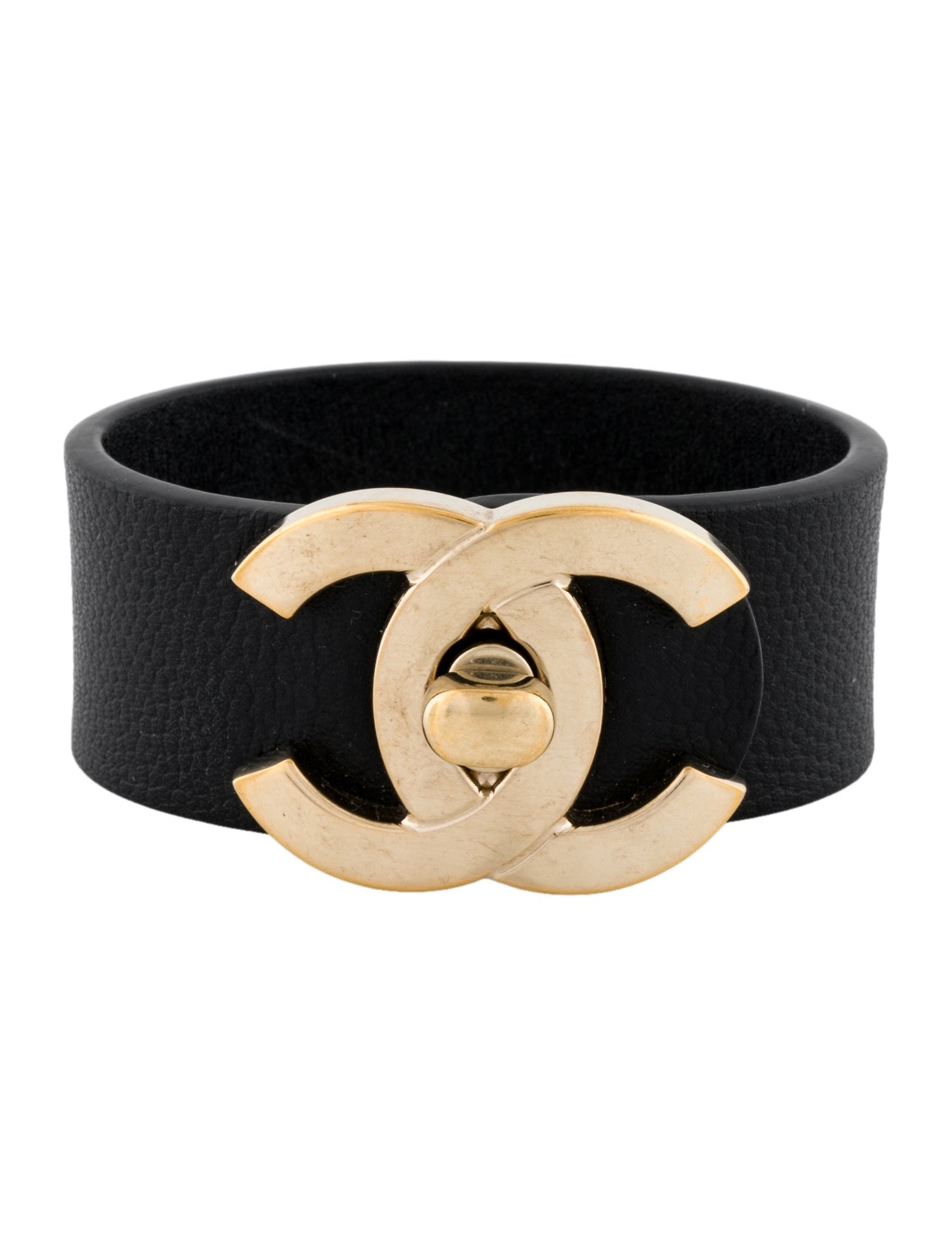 Chanel 2020 Leather Turnlock CC Wrap Bracelet