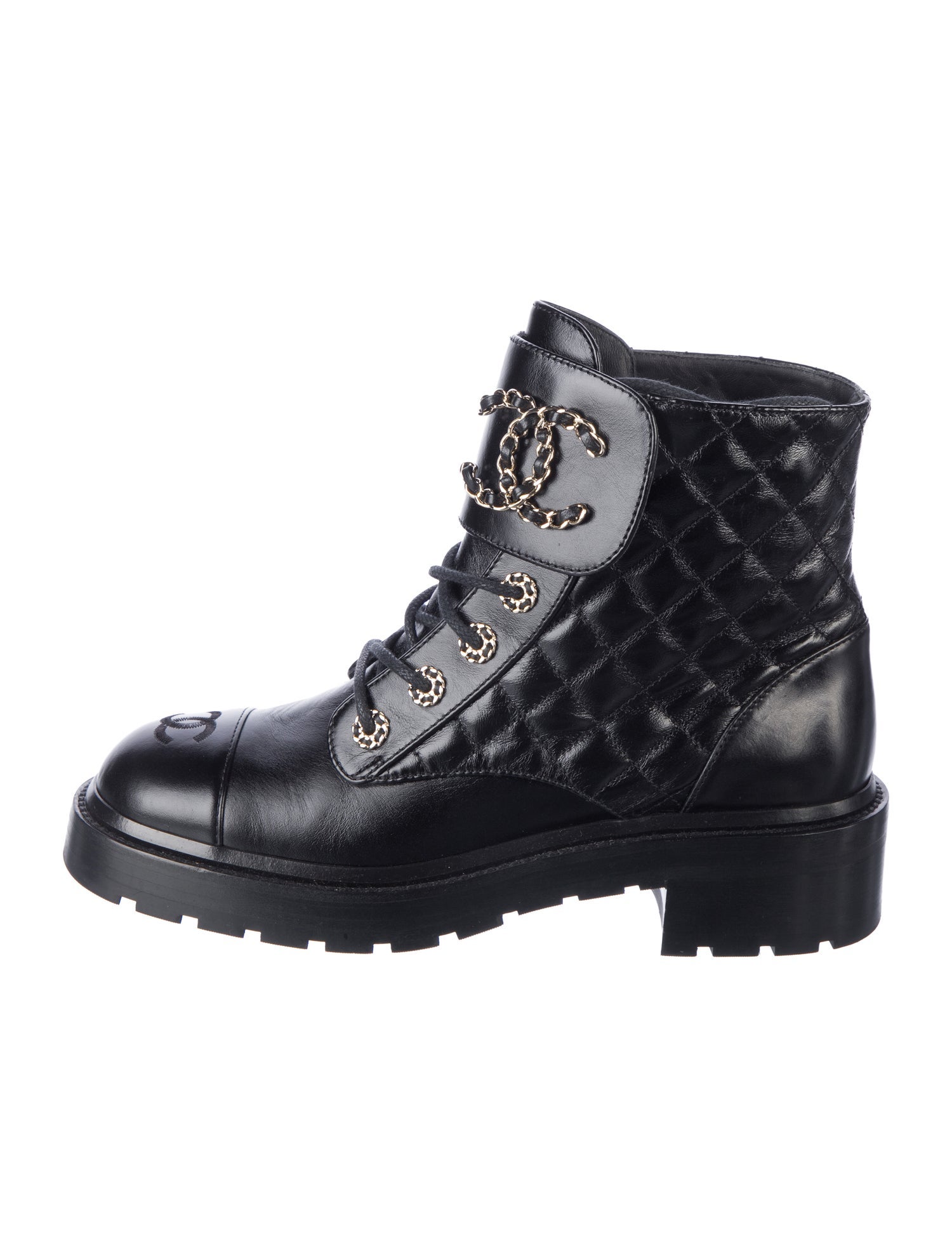 Chanel 2023 Leather Combat Boots