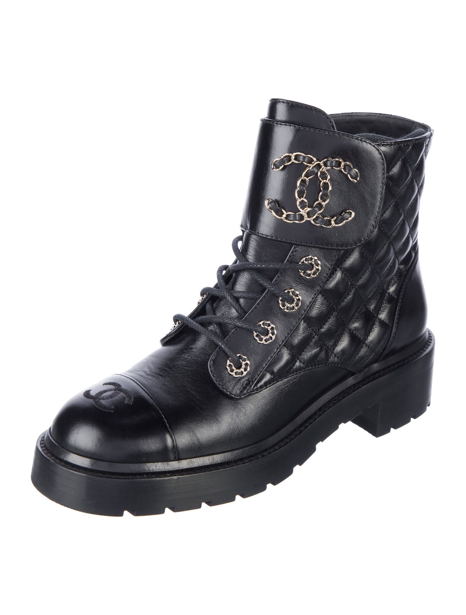 Chanel 2023 Leather Combat Boots