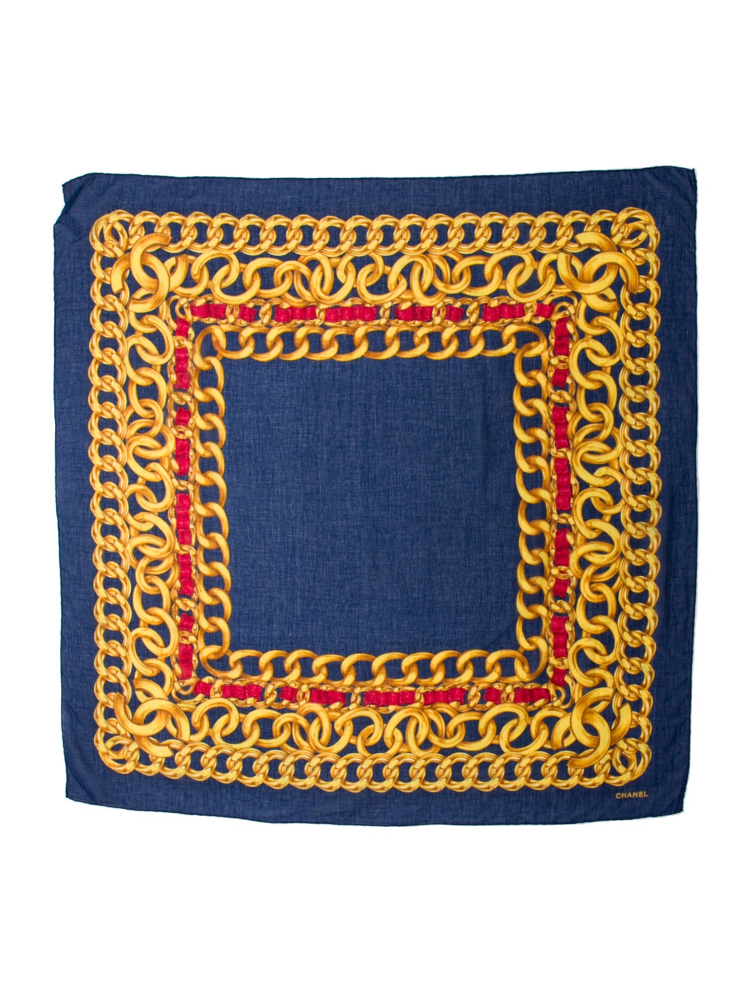 Chanel Vintage Interlocking CC Logo Scarf