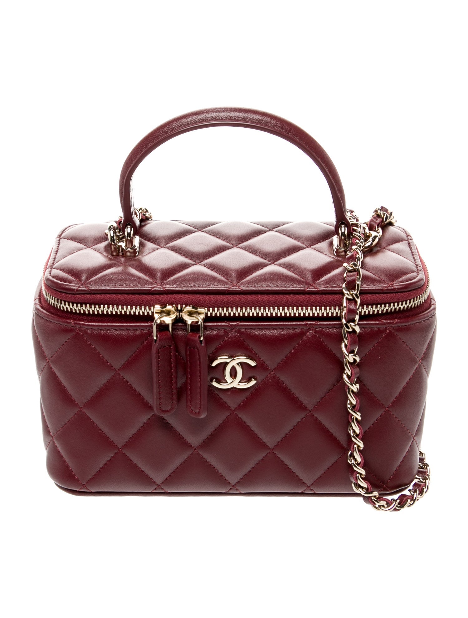Chanel Small Top Handle Vanity Case w/ Chain