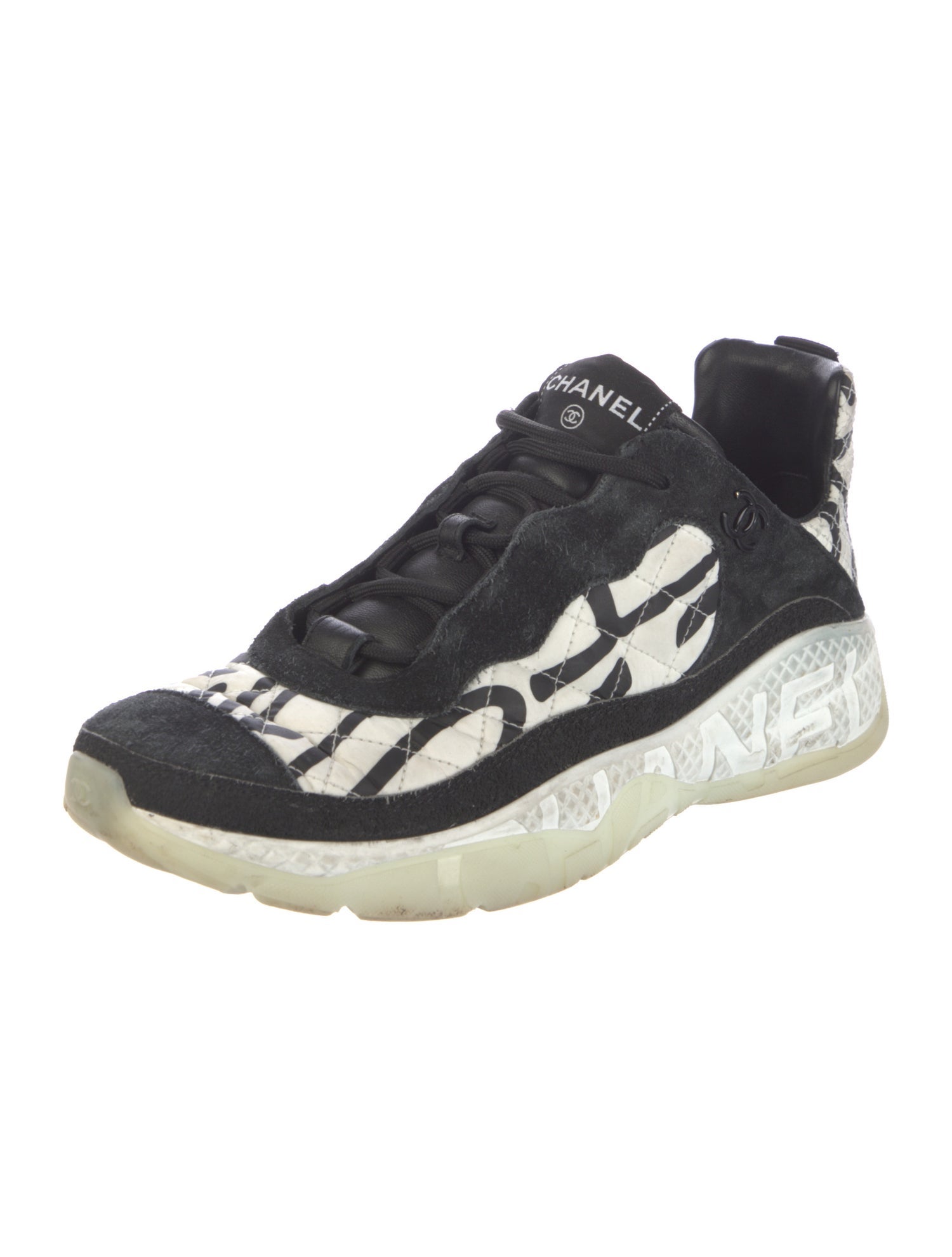 Chanel Interlocking CC Logo Nylon Sneakers