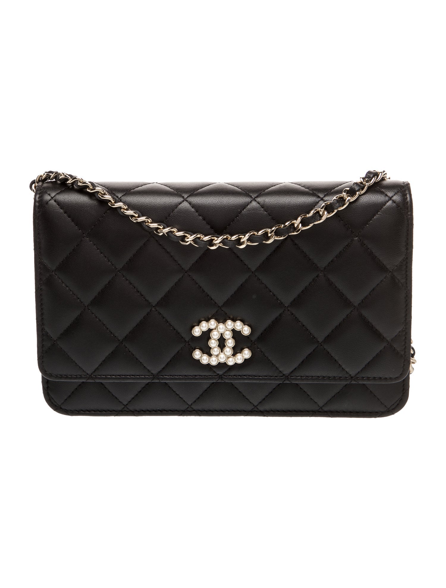 Chanel CC Pearl Quilted Wallet On Chain
