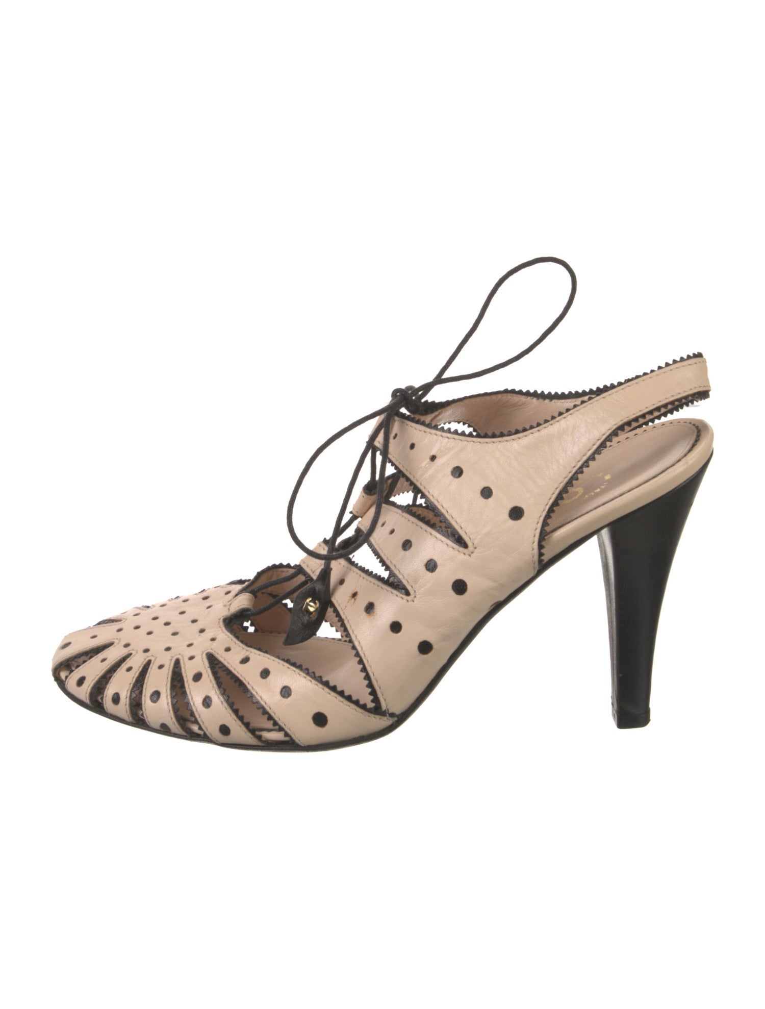 Chanel Vintage Interlocking CC Logo Slingback Pumps