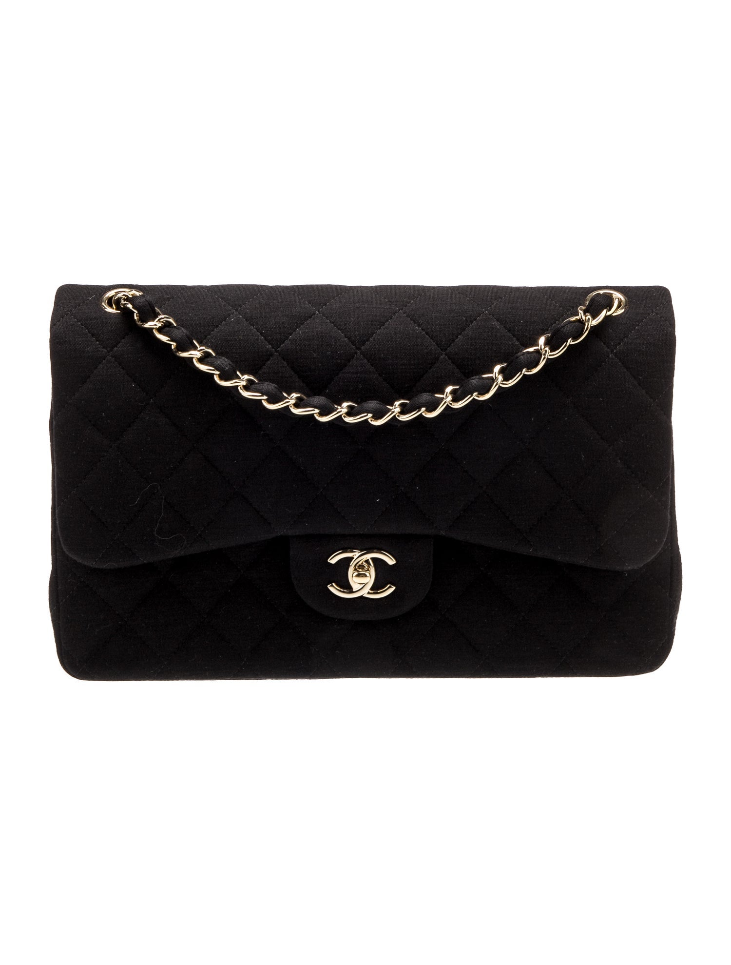 Chanel Quilted Jersey Jumbo Classic Double Flap Bag