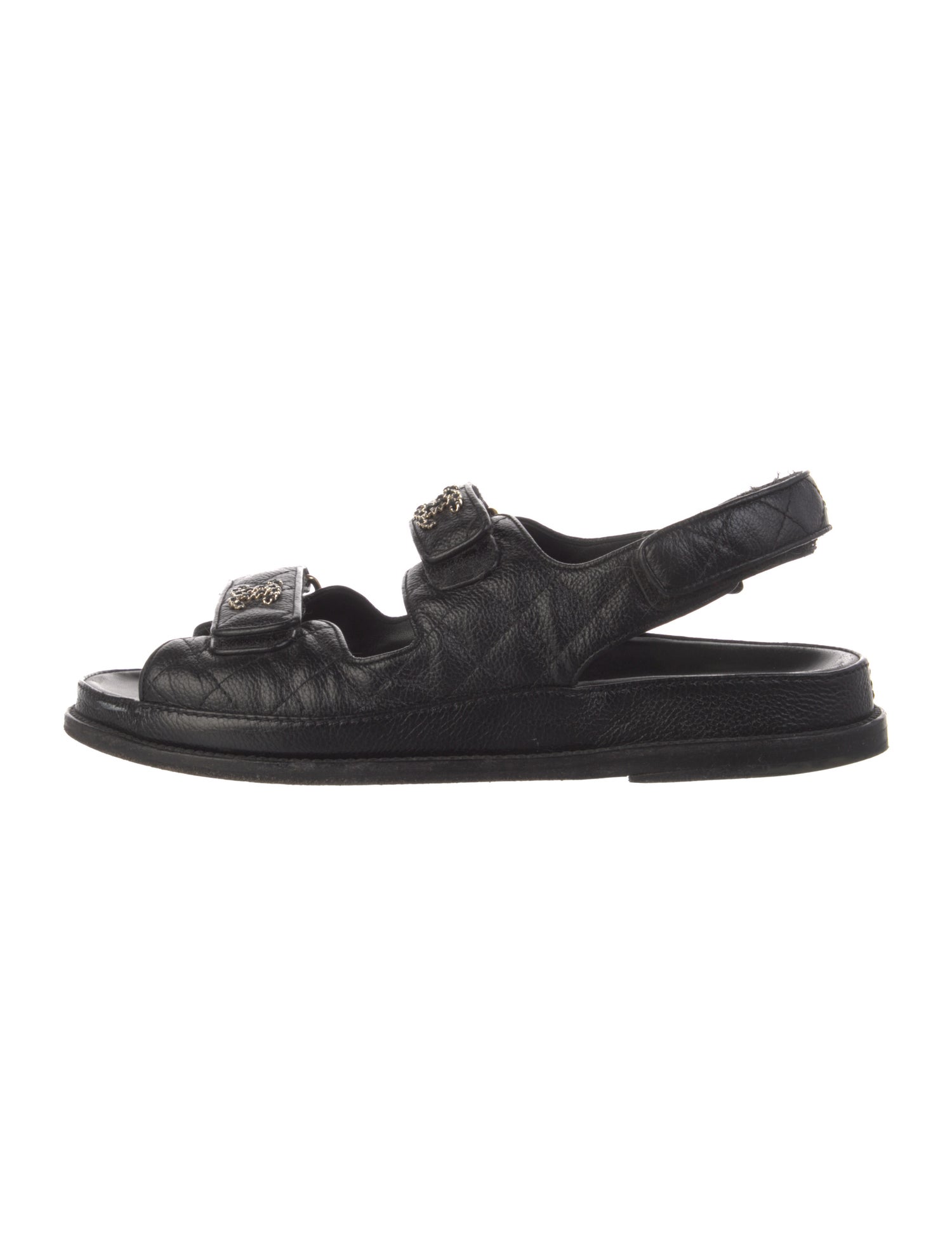 Chanel Gate No. 5 Interlocking CC Logo Slingback Sandals