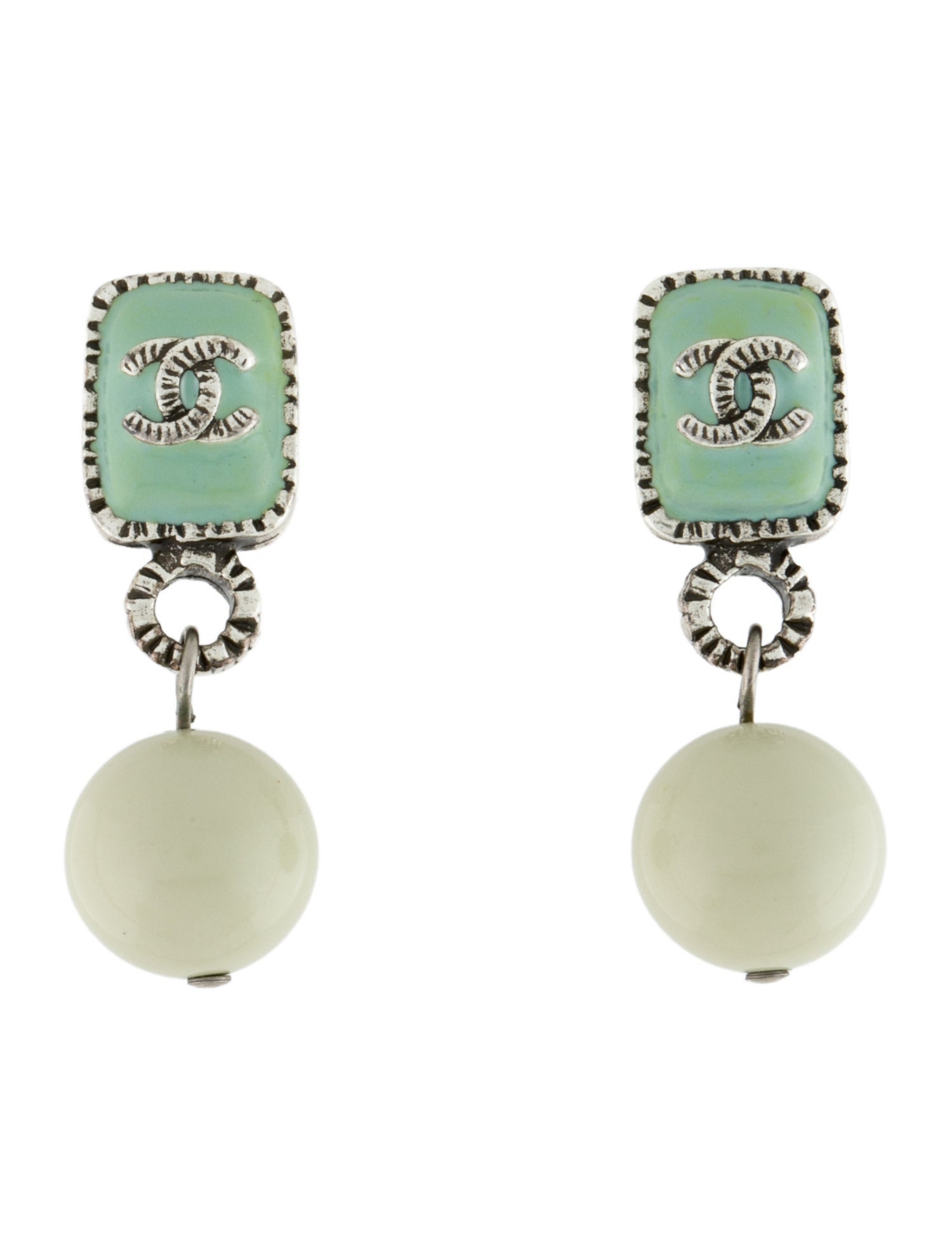 Chanel Resin CC Drop Earrings