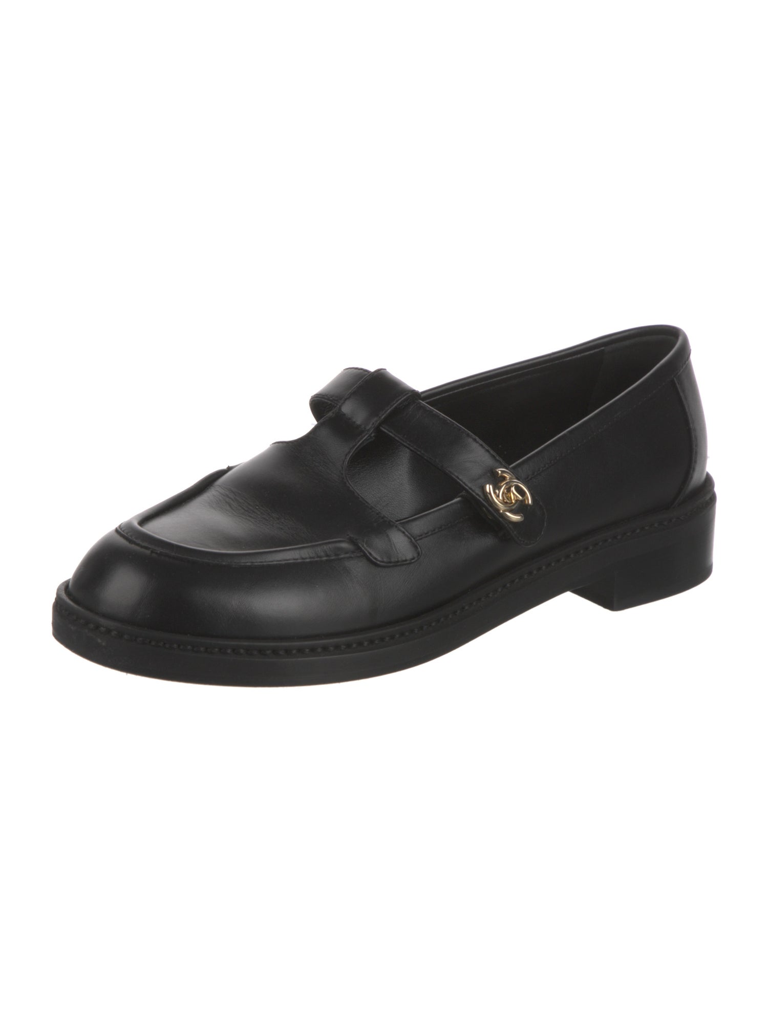 Chanel 2025 Interlocking CC Logo Mary Jane Flats