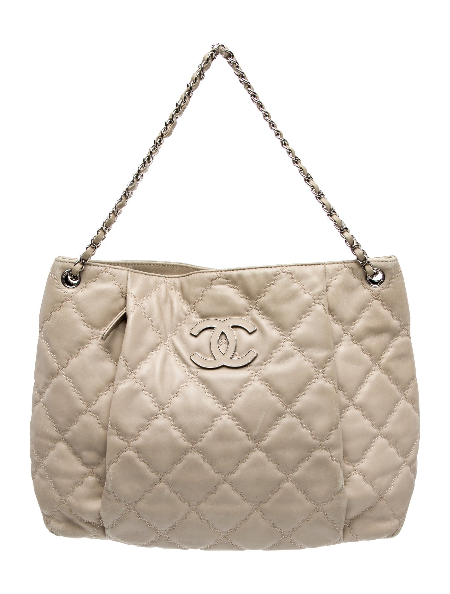 Chanel Large Double Stitch Hamptons Shopping Tote