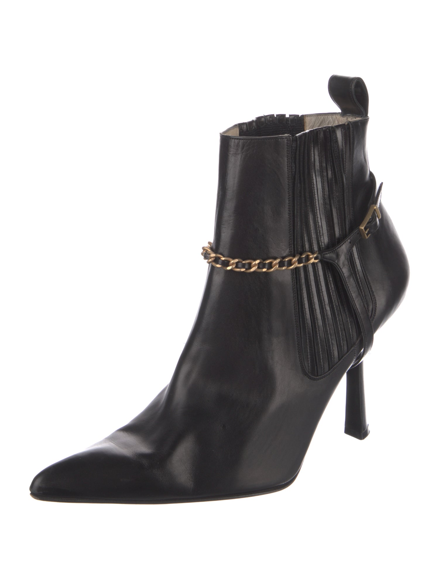 Chanel Vintage Interlocking CC Logo Chelsea Boots