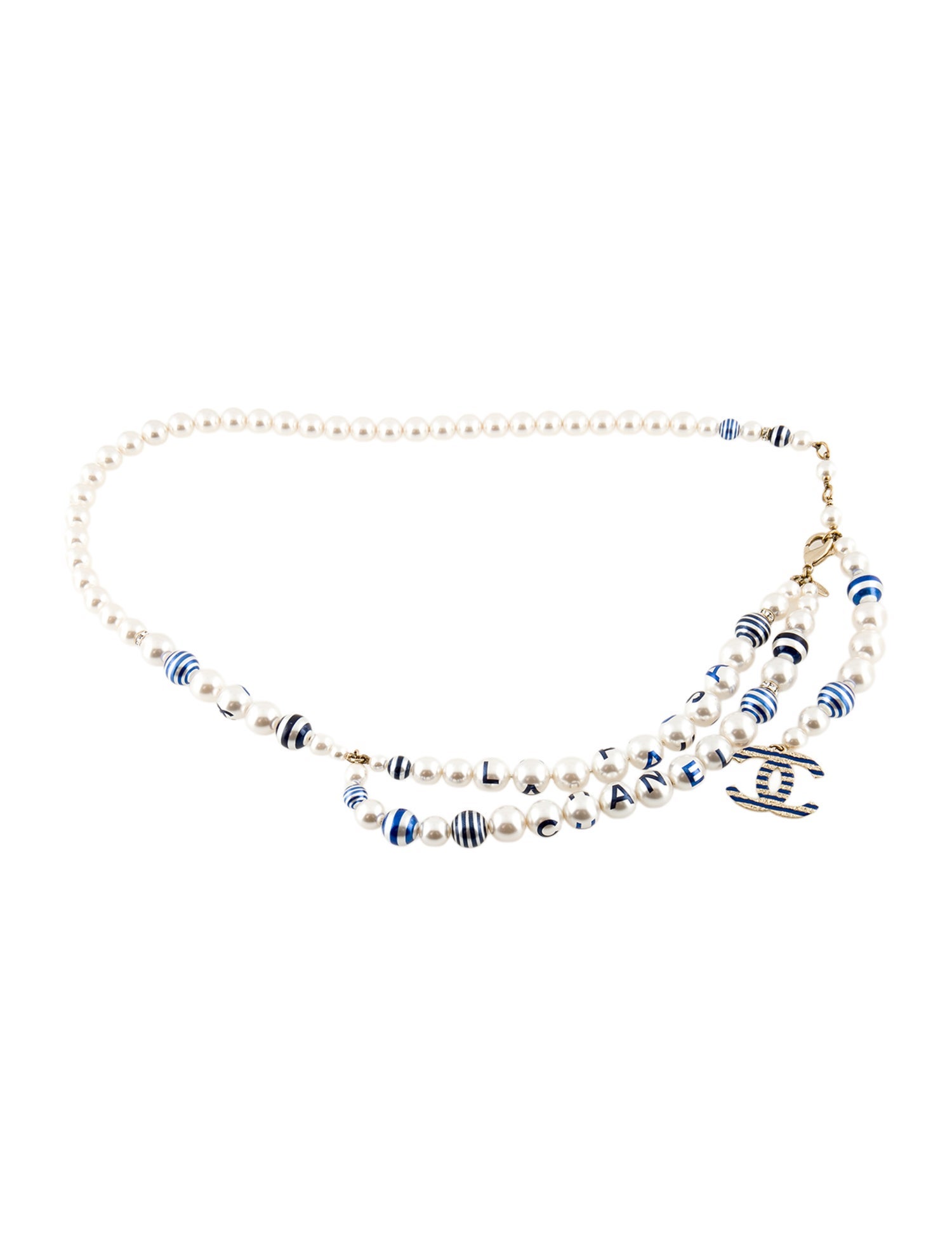 Chanel Interlocking CC Logo Skinny Chain-Link Belt