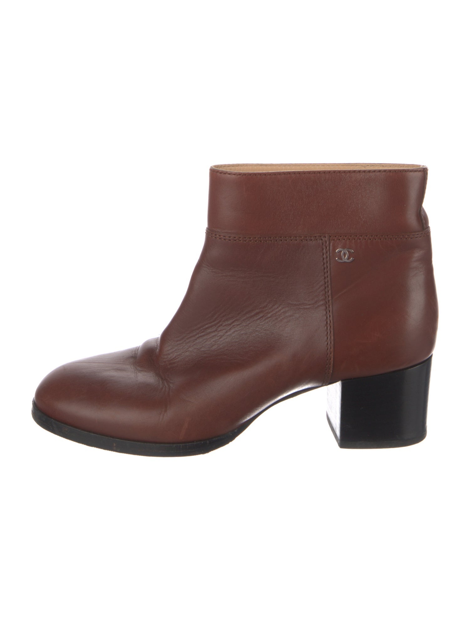 Chanel Interlocking CC Logo Leather Boots