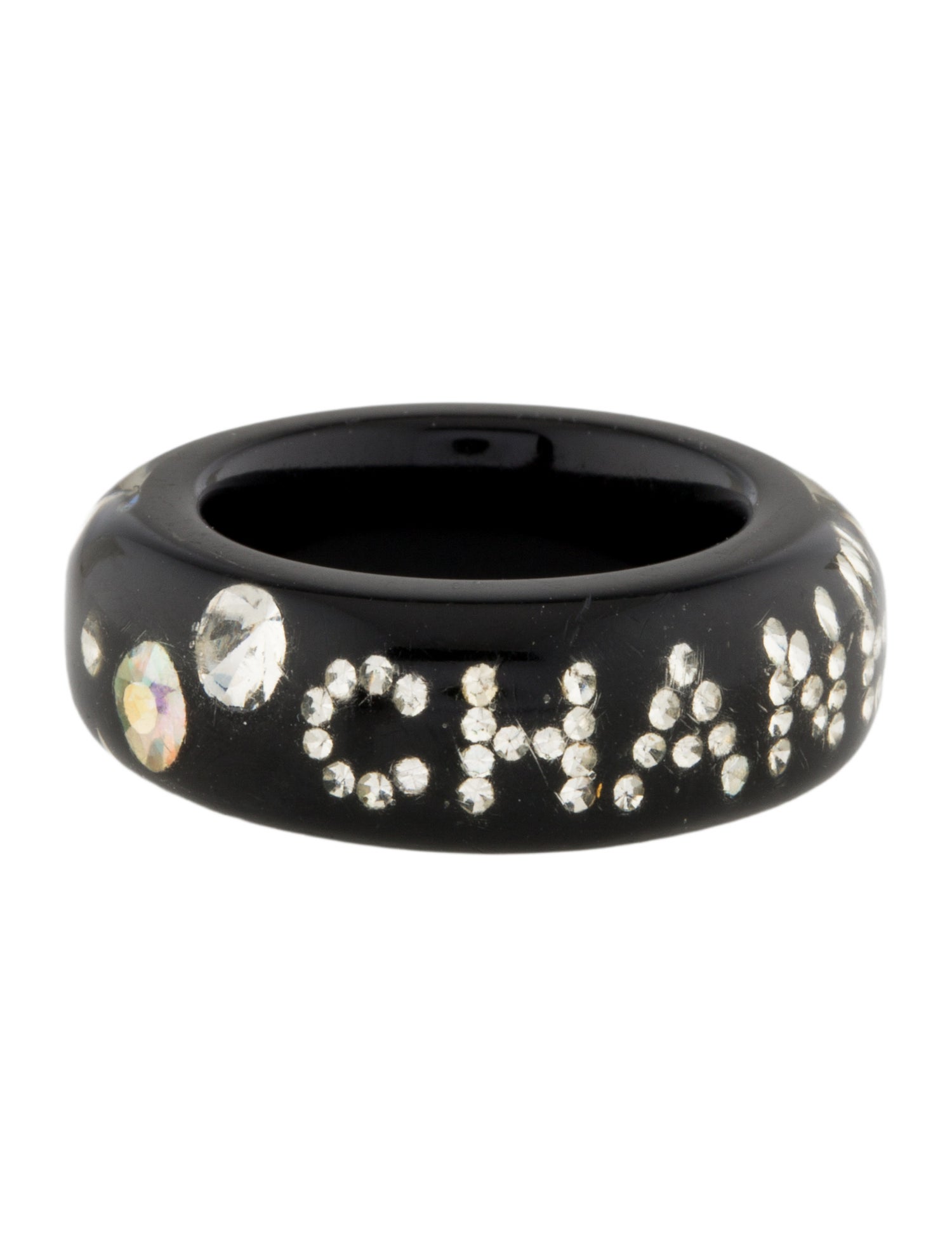 Chanel Strass & Resin Band Ring